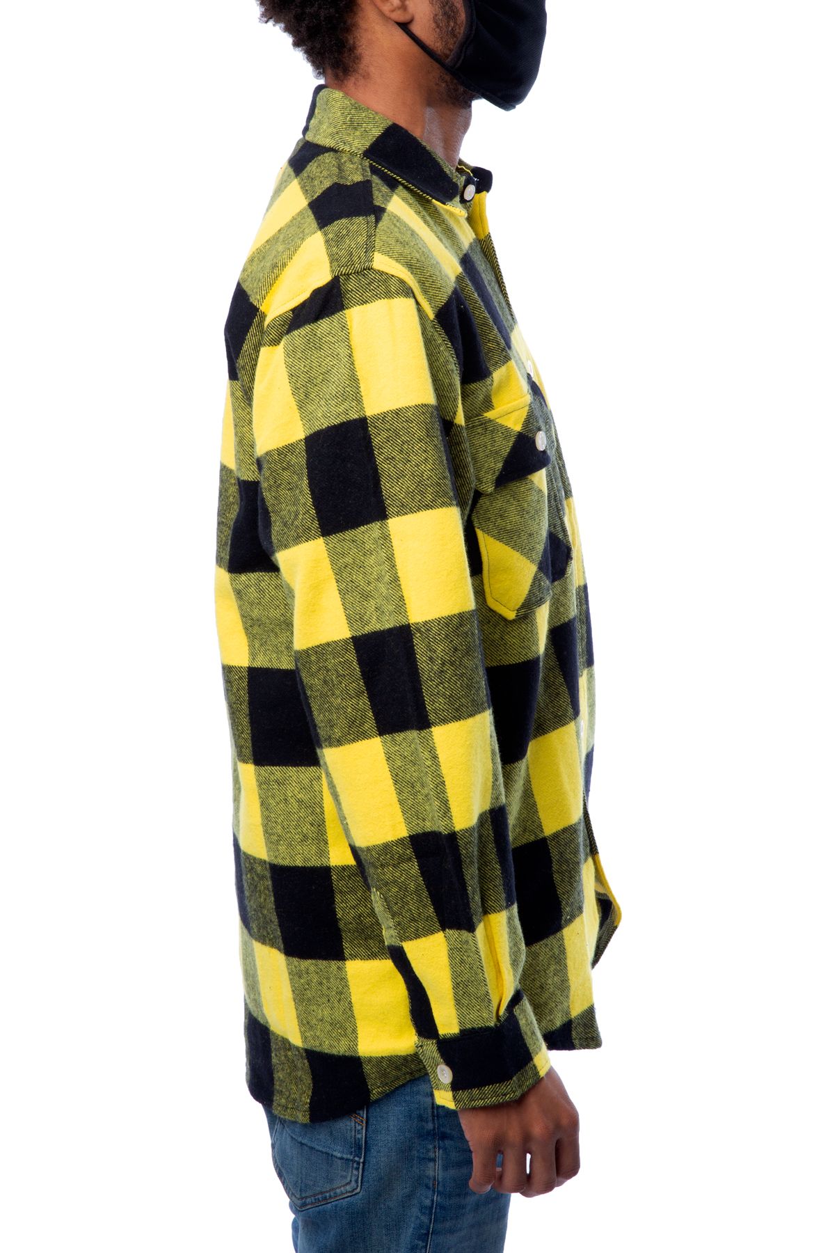 womens yellow plaid flannel shirt