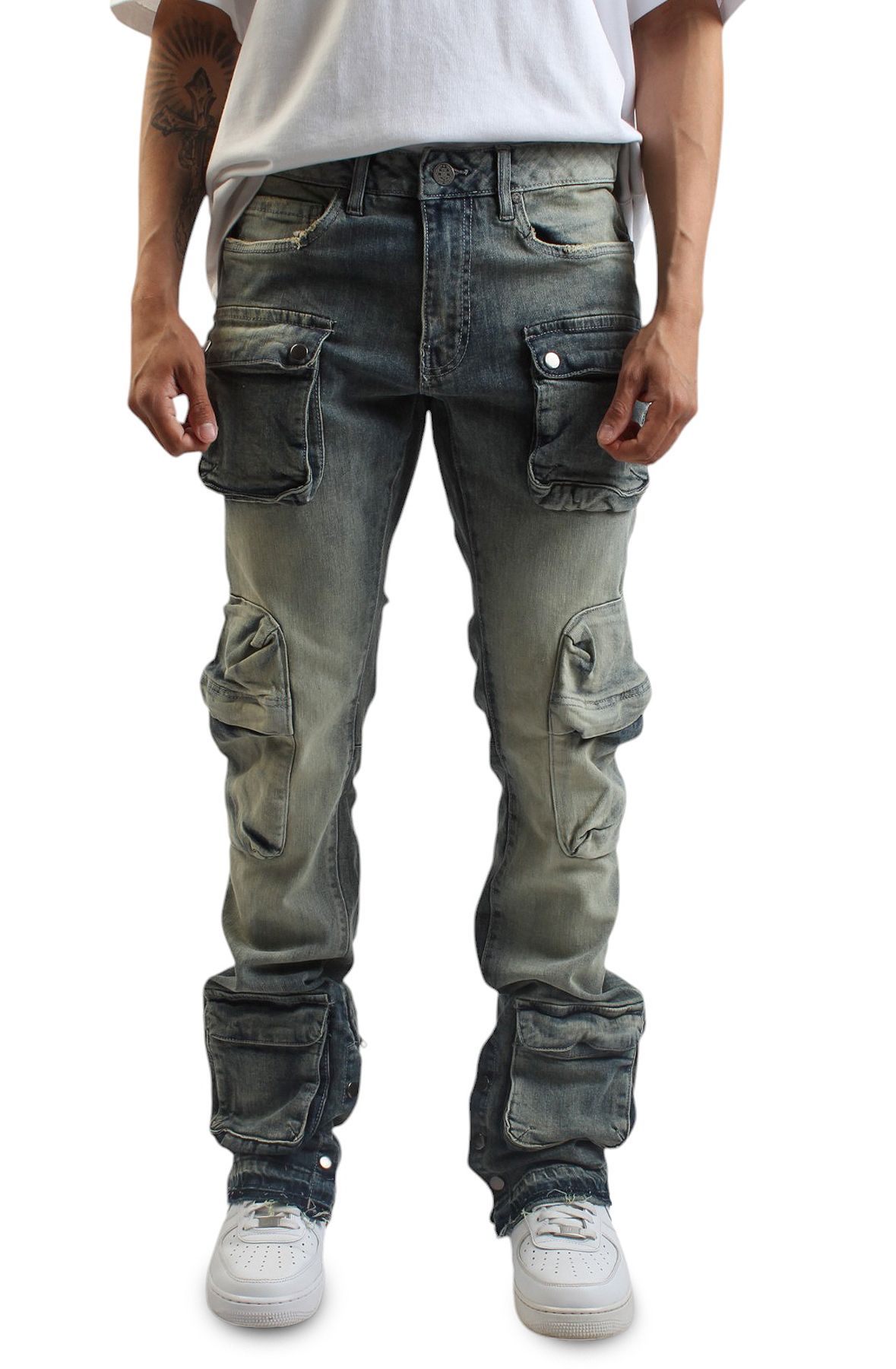 BRIAN BROTHERS INC. Martine Stacked Cargo Jeans JTF1277-STU BRIAN BROTHERS INC. Martine Stacked Cargo Jeans JTF1277-STU