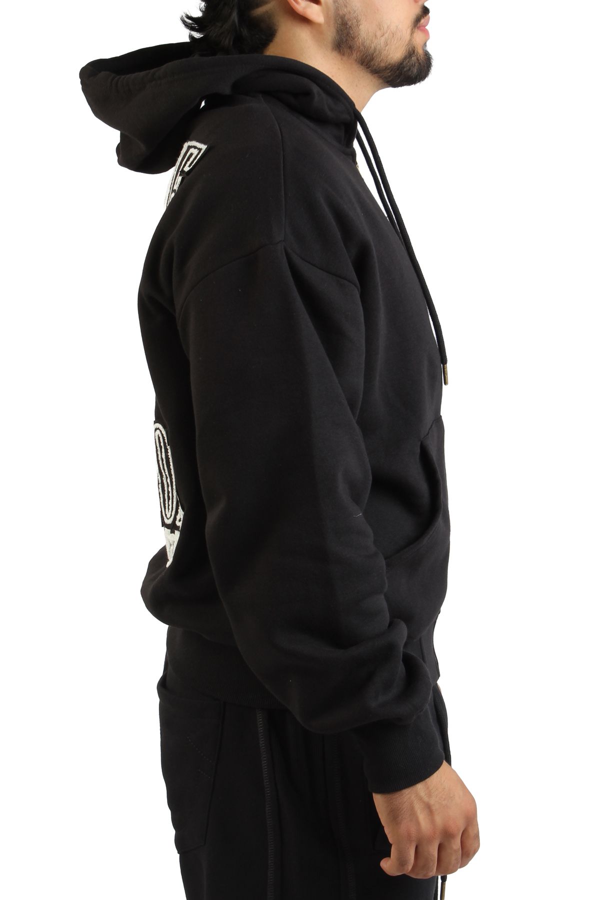 TRUE RELIGION Ribbed Applique Zip-Up Hoodie 109816-1001 - Shiekh