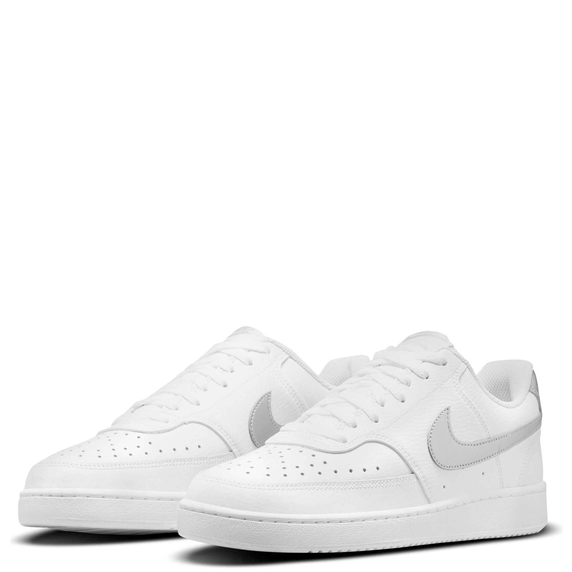 nike court vision low white metallic