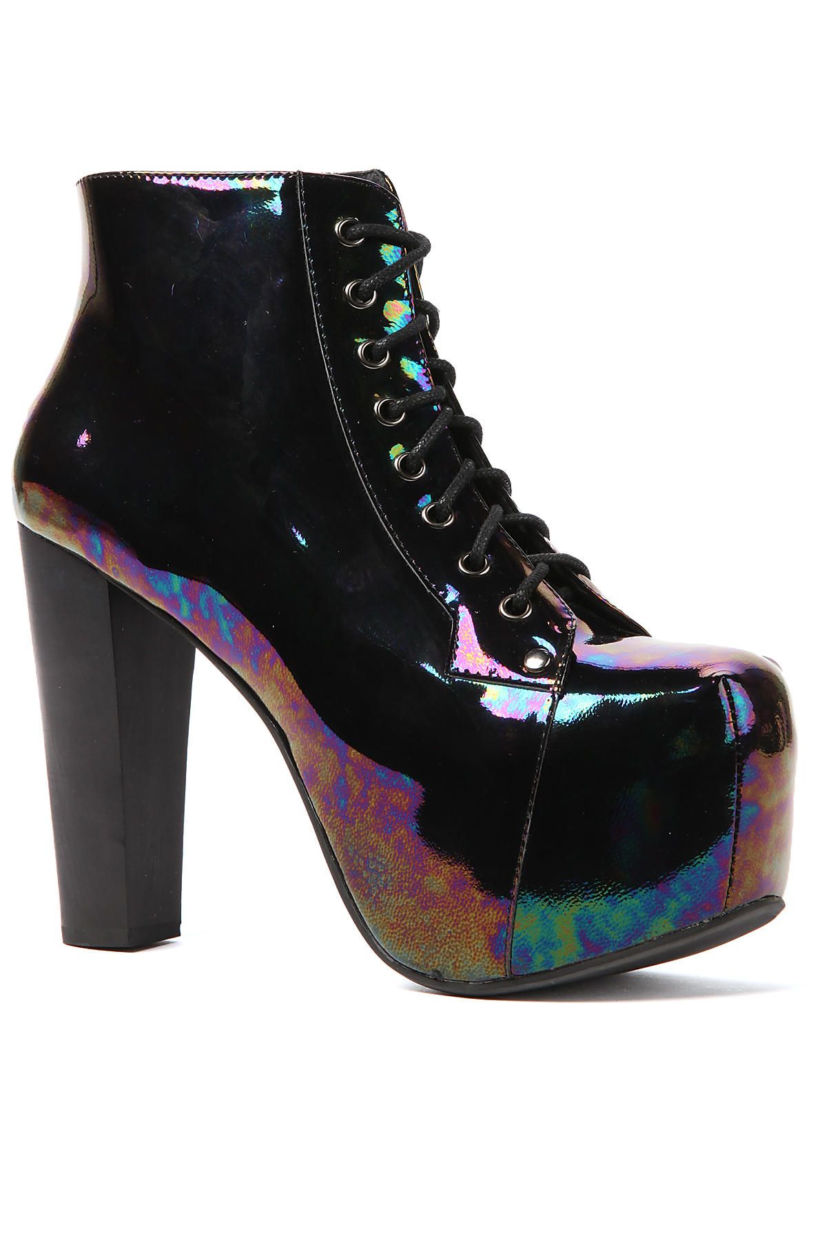 JEFFREY CAMPBELL The Lita Shoe in Iridescent LITA IRRIDESCENT BLK