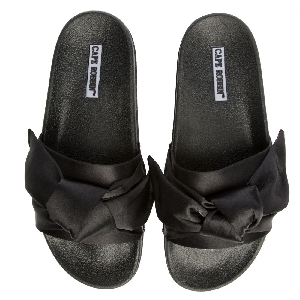 womens black slide sandals
