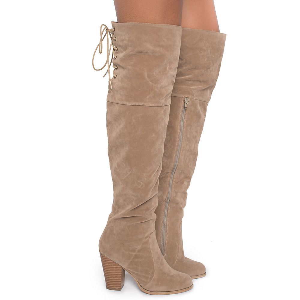 lace up boots nude