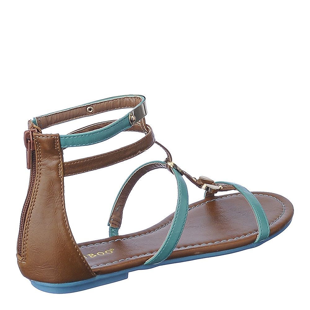 turquoise and brown sandals