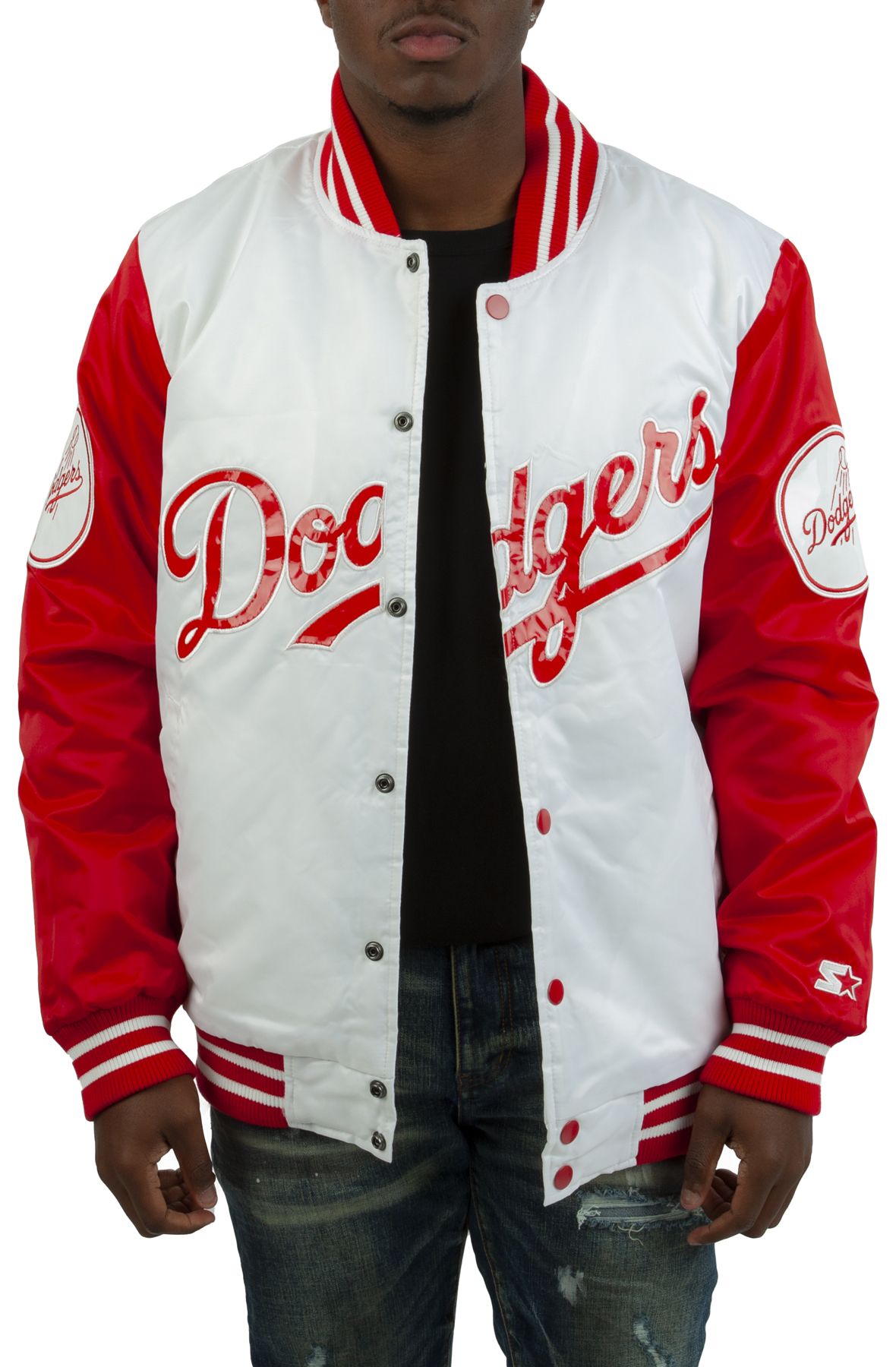 STARTER Los Angeles Dodgers White Red Jacket LS250572-LAD - Shiekh