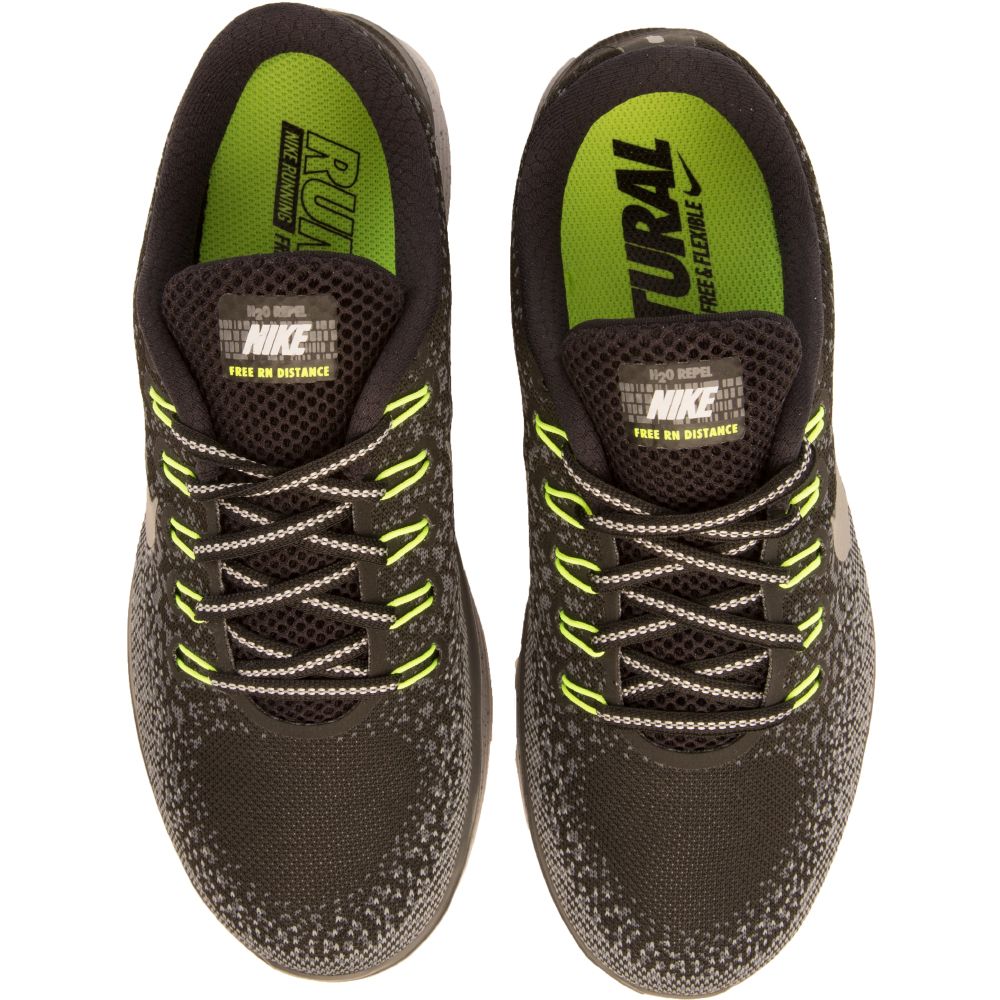 Women's Nike Free Run Distance Shield Black/Silver/Lime Green