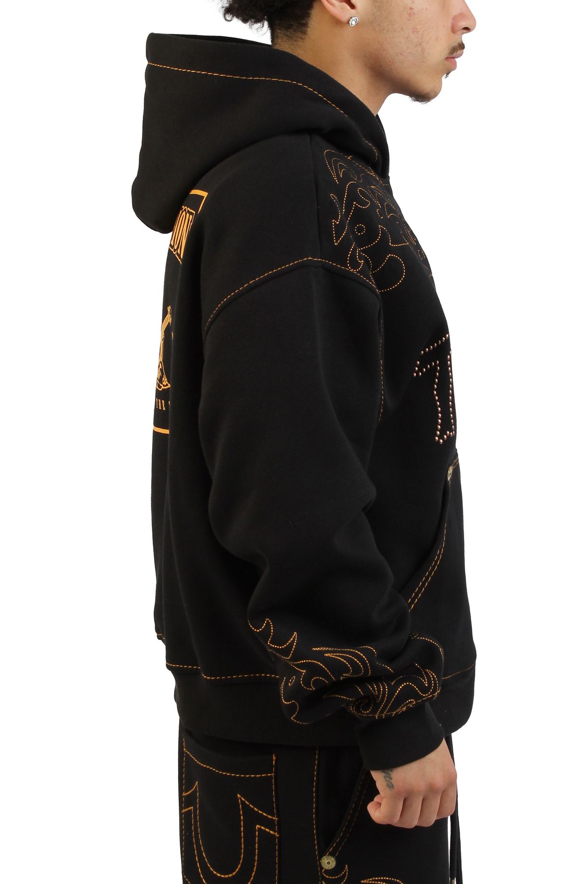 TRUE RELIGION Rodeo Big T Boxy Zip Hoodie 110264-1001 - Shiekh