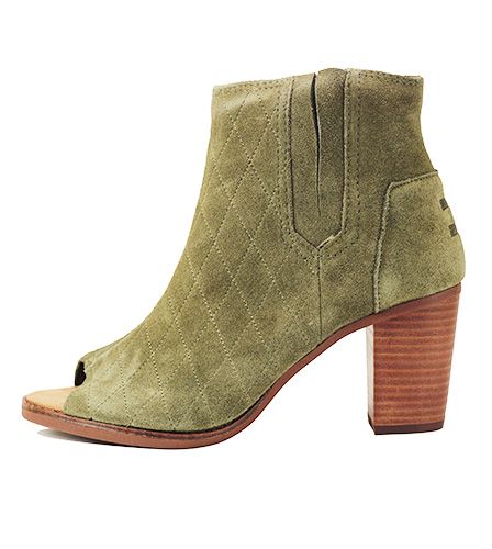 olive open toe booties