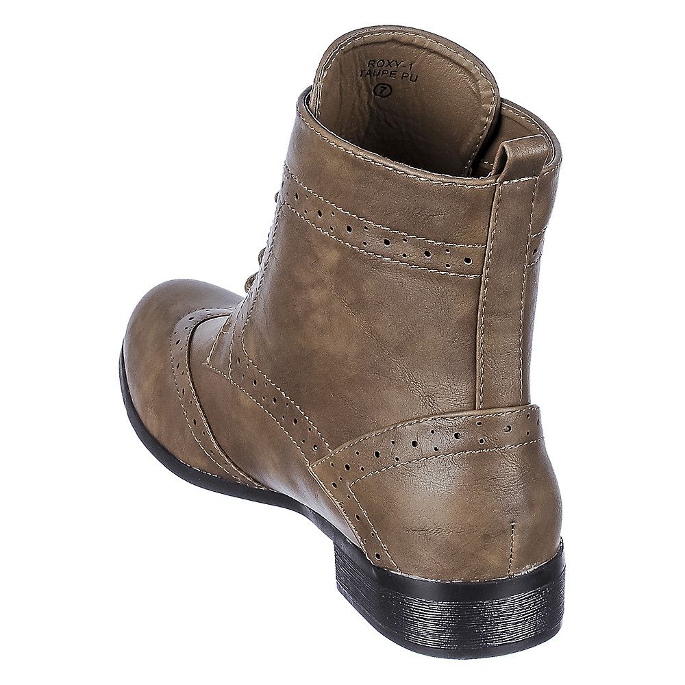 womens ankle booties taupe