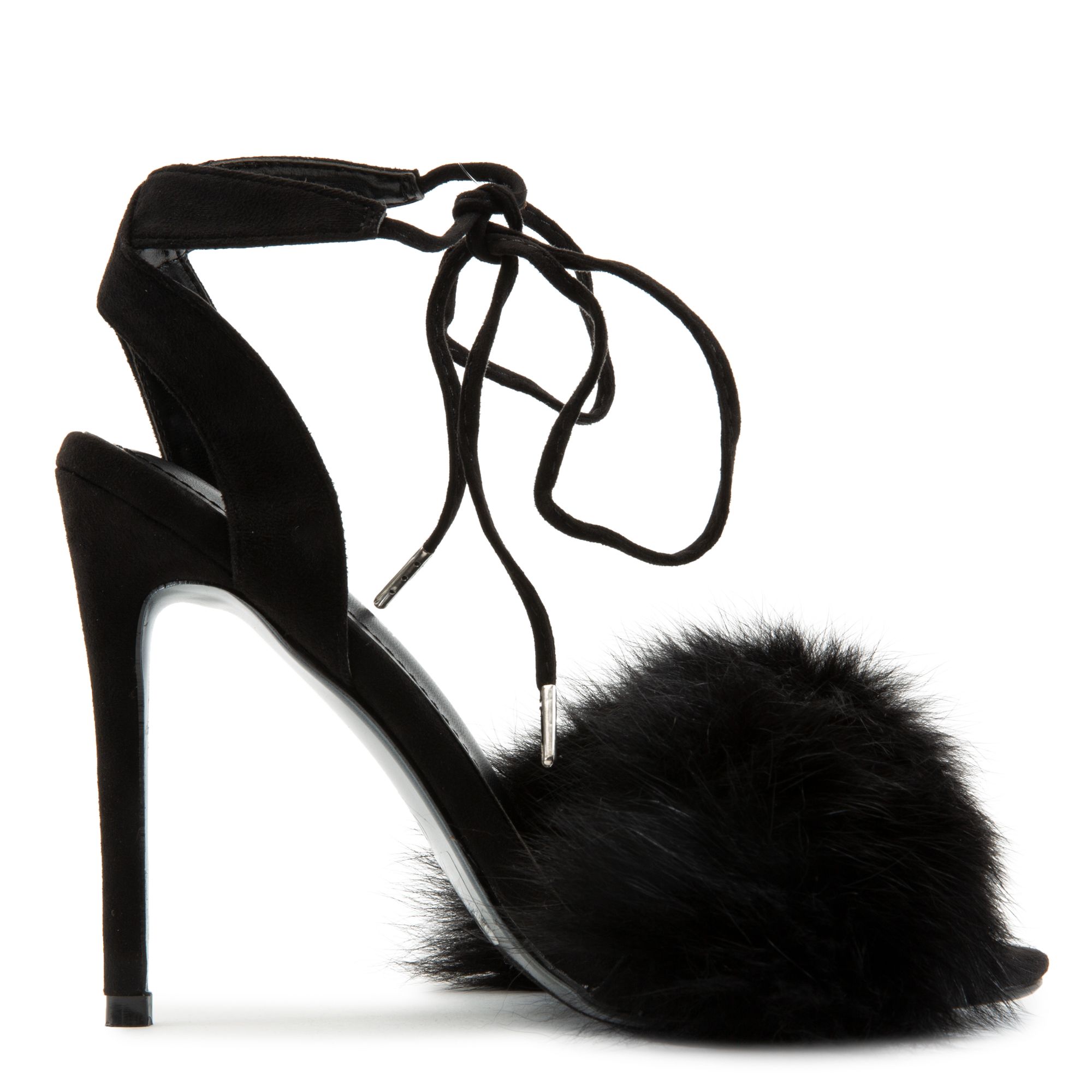 CAPE ROBBIN Furriery High Heels FURRIERY-BLK - Shiekh