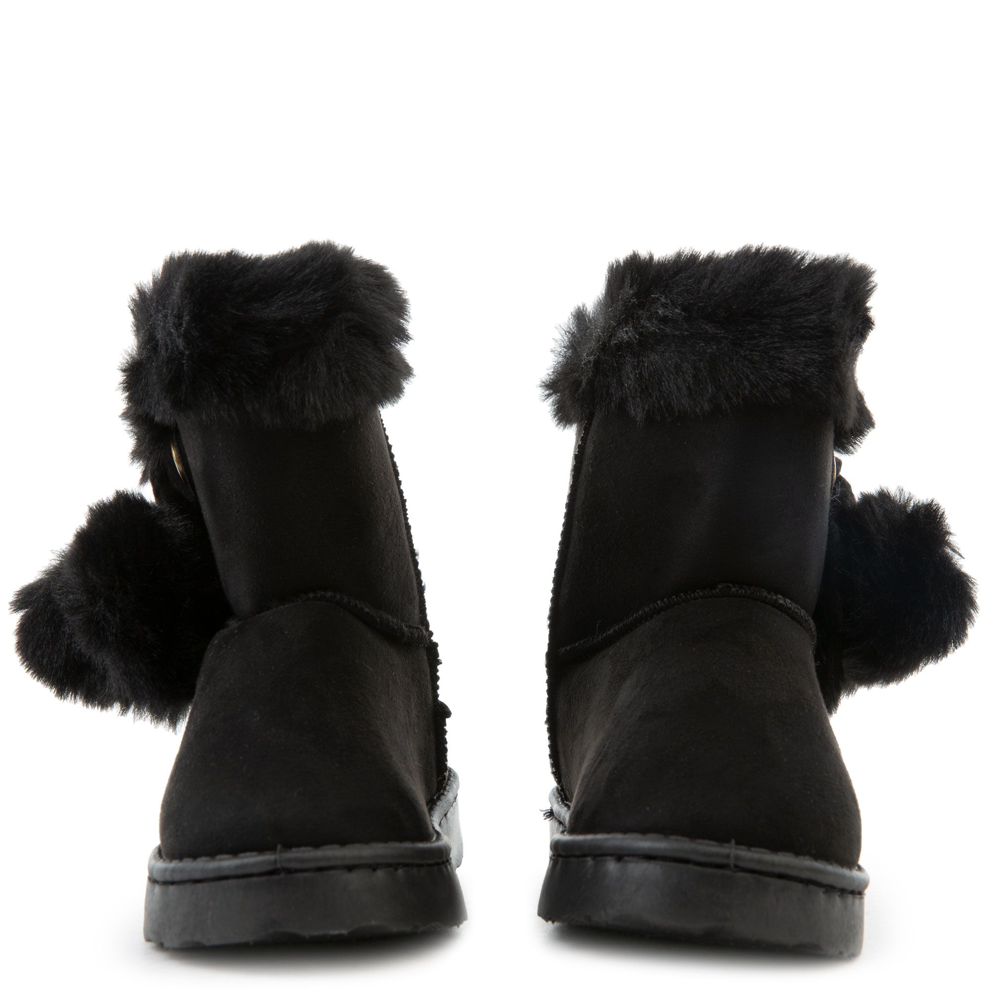 UNKNOWN (PS) Mid-Calf Fur Boots R001-1917K-BLK - Shiekh
