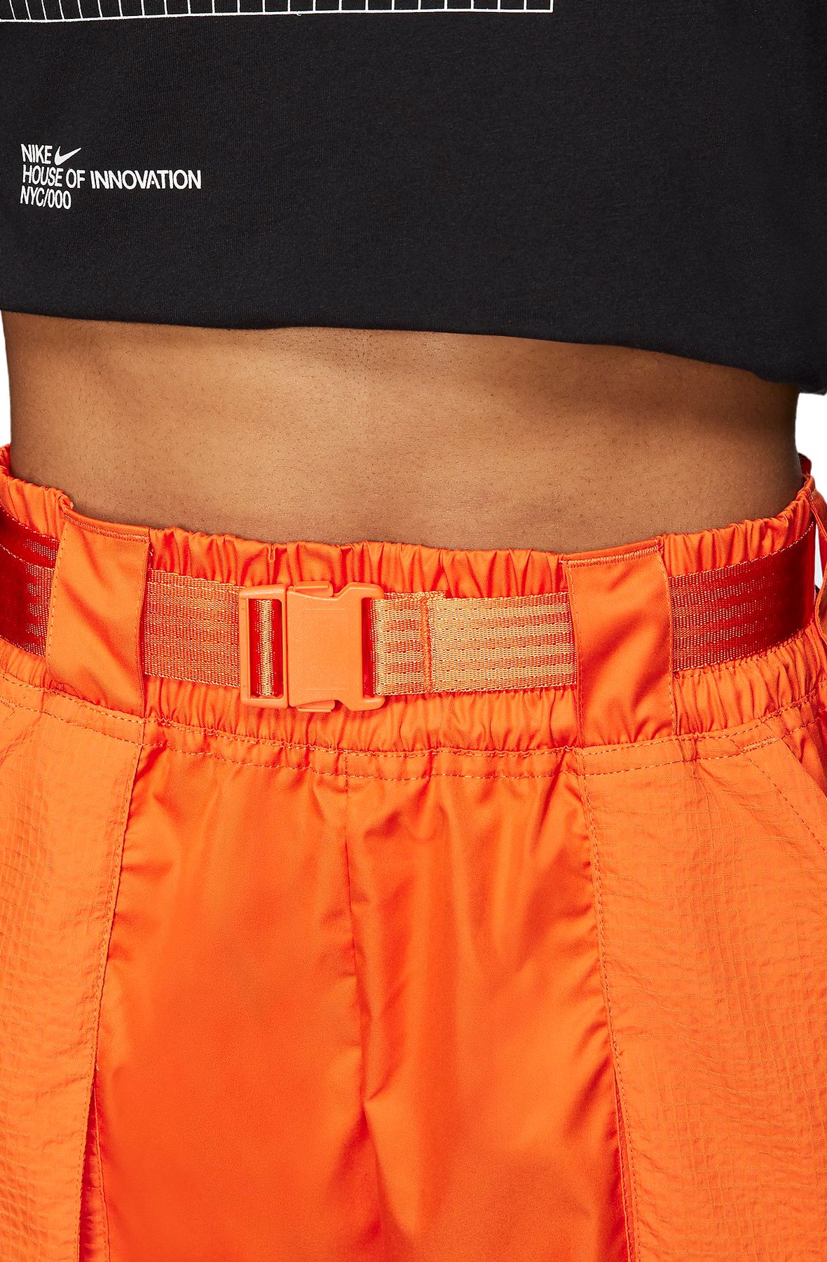 nike swoosh woven shorts orange