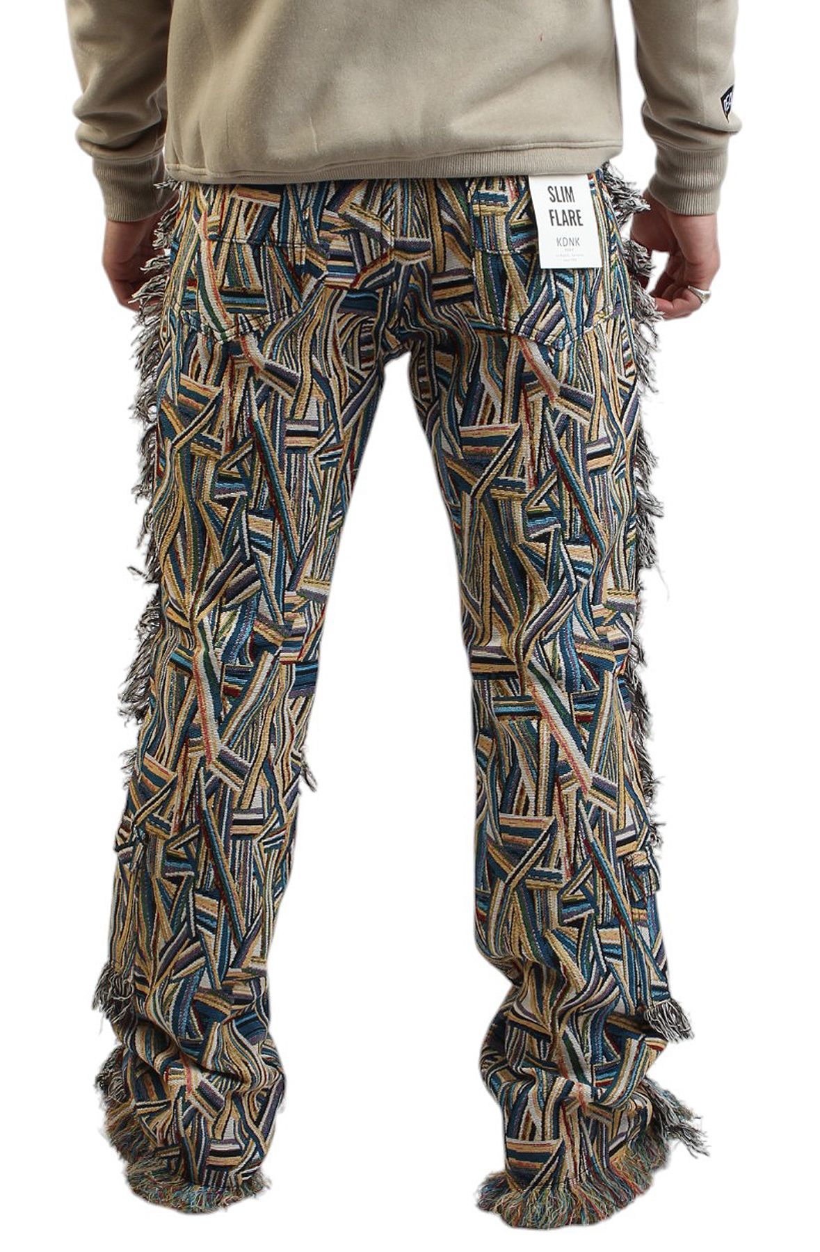 KDNK Tapestry Tassel Jeans KNB3406-BLU - Shiekh
