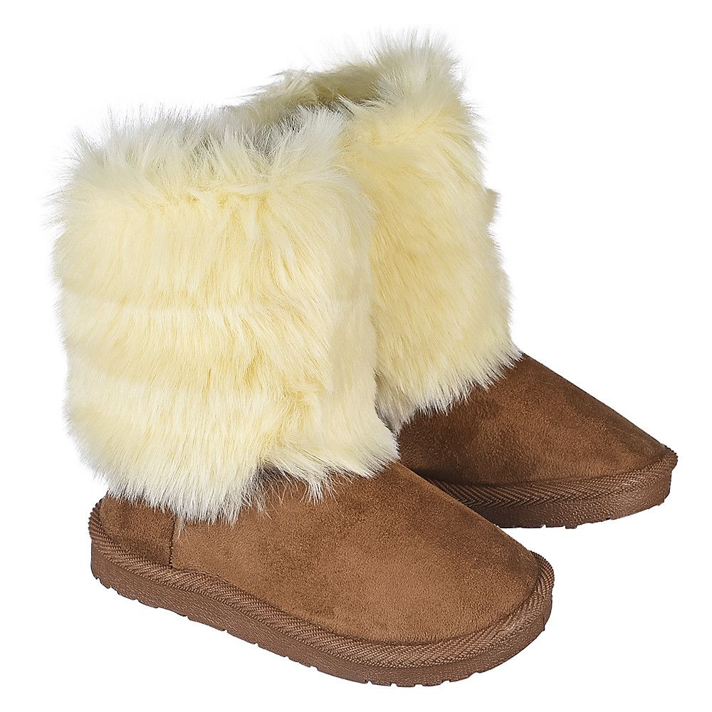 fur boots tan