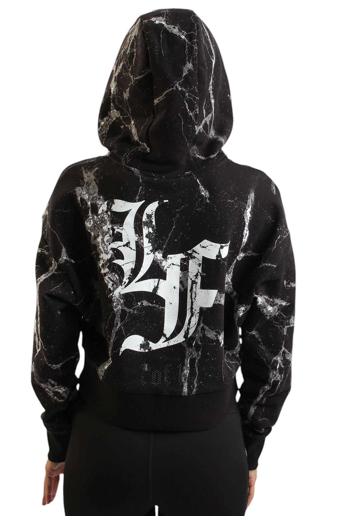 PUMA HOOPS X LAFRANCE WRITTEN IN CHROME CROPPED HOODIE