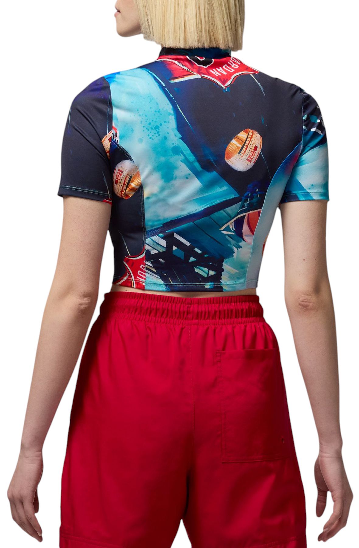 JORDAN Women's Printed Short-Sleeve Knit Crop Top HJ0076 100