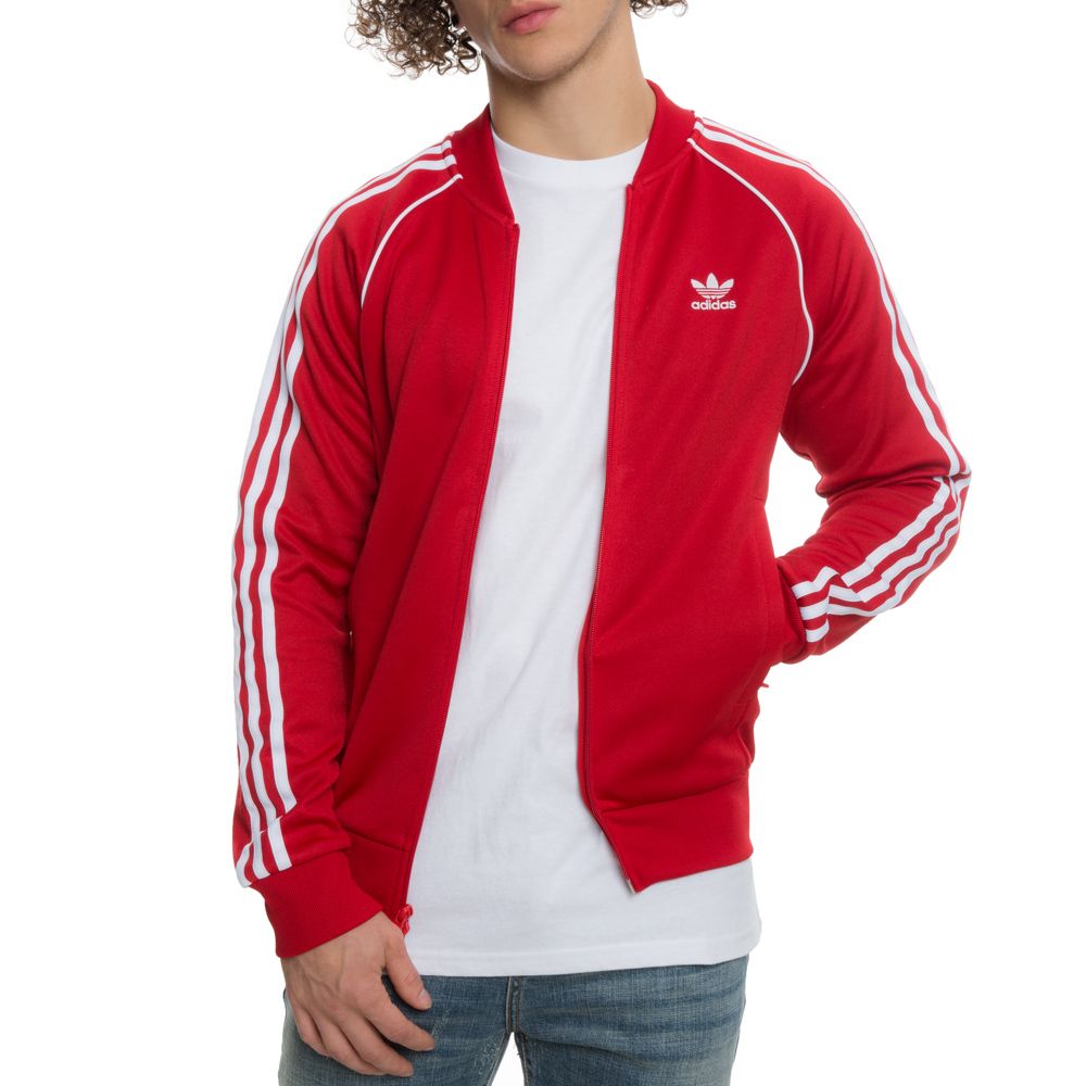adidas superstar track top red