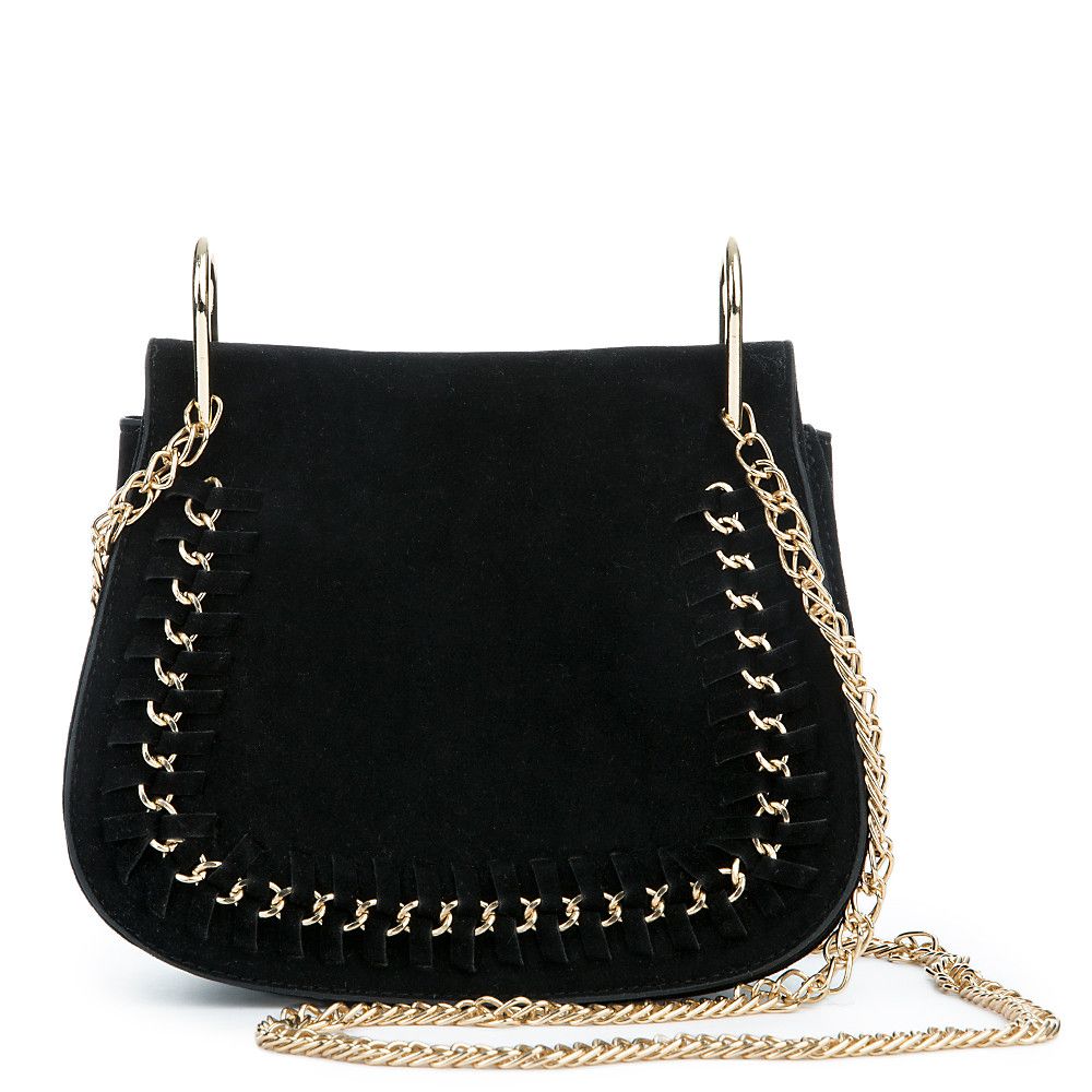 INSTYLE Women’s Mini Fringe Suede Shoulder Purse ISH003/BLACK Shiekh