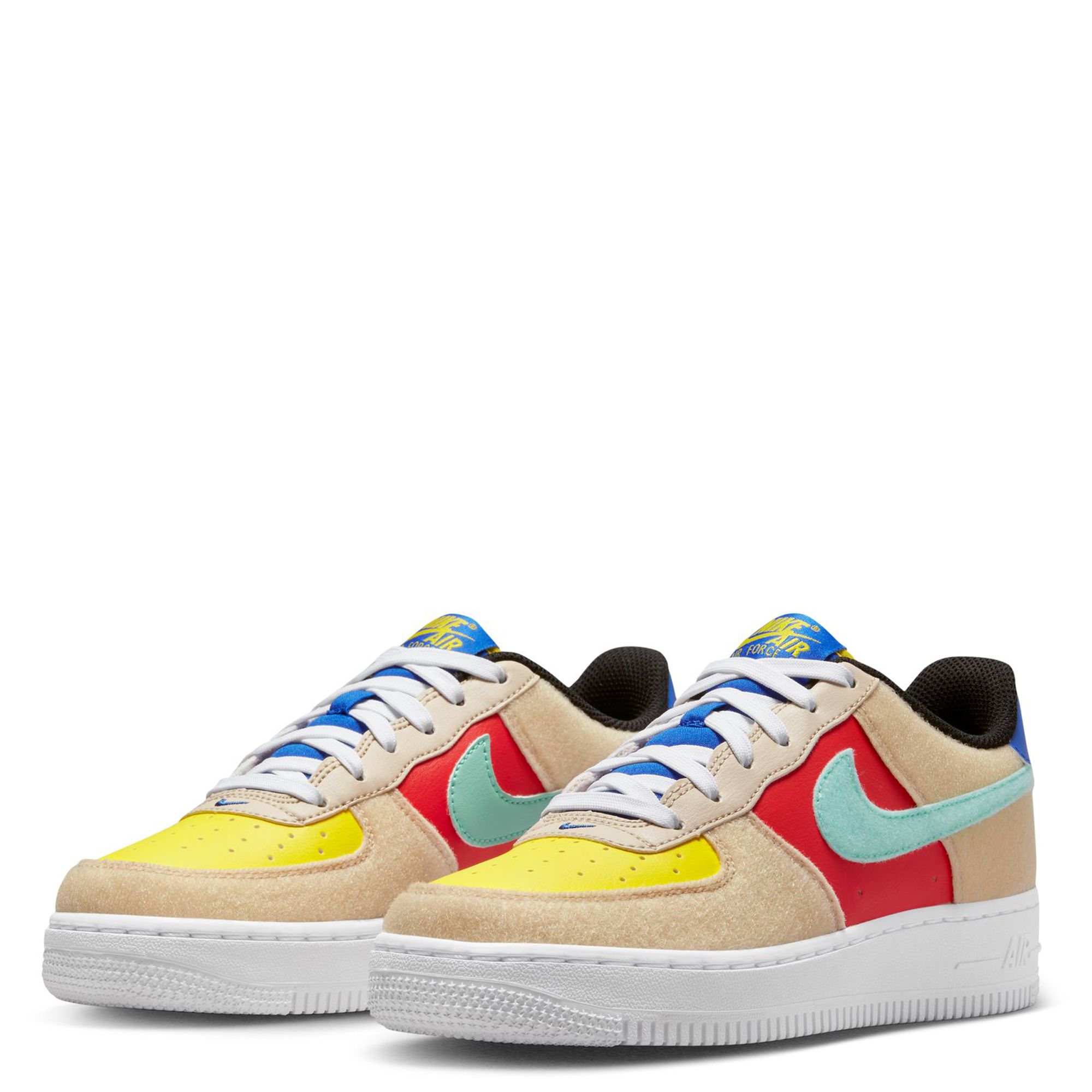 Nike Air Force 1 Low 82 Double Swoosh White Medium Blue (GS), 4.5 / 6W / New