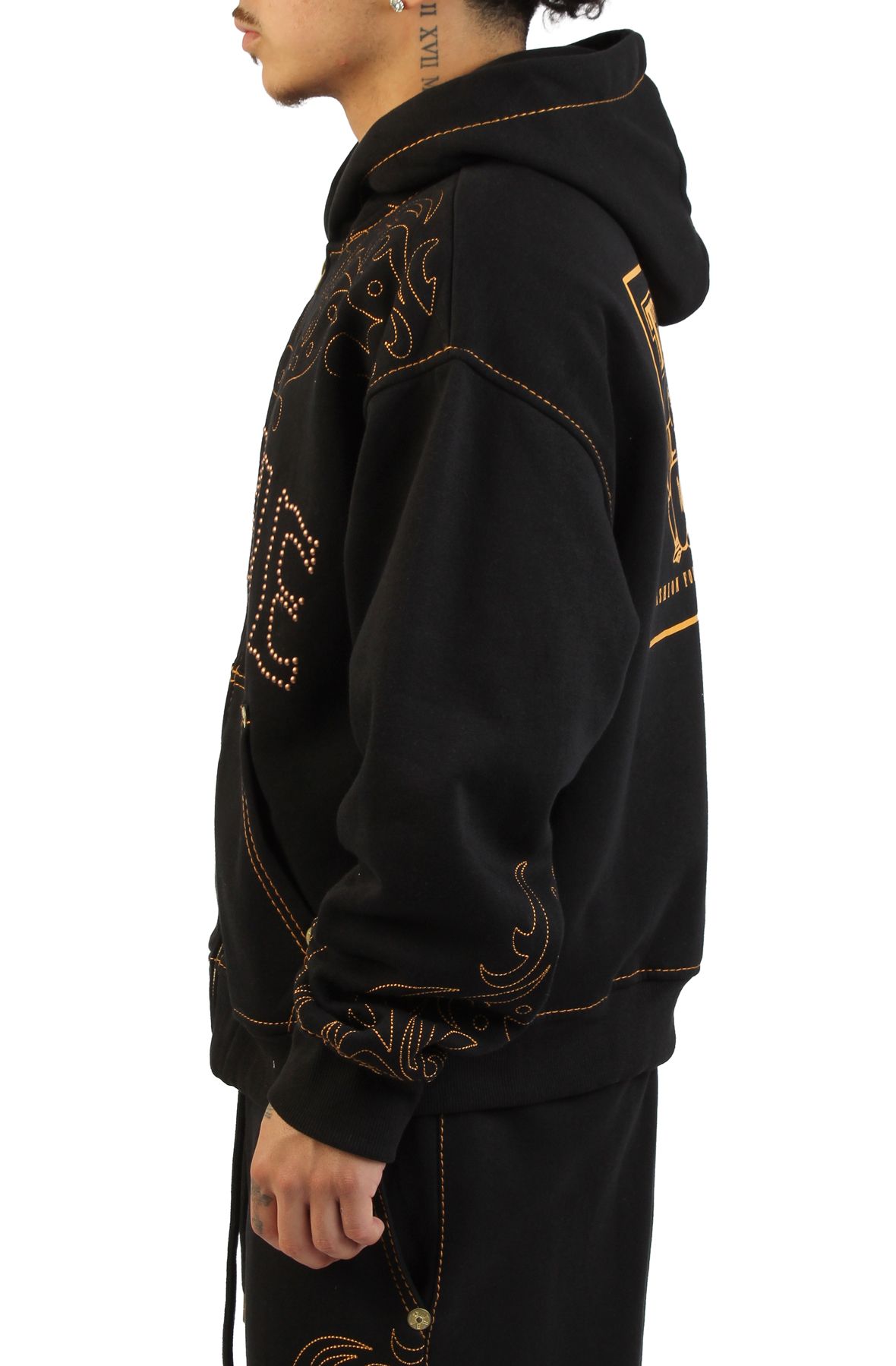 TRUE RELIGION Rodeo Big T Boxy Zip Hoodie 110264-1001 - Shiekh