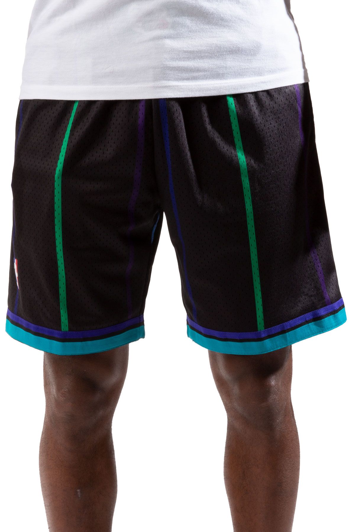 Charlotte Hornets Black Team Colour Swingman Short By Mitchell & Ness - Mens