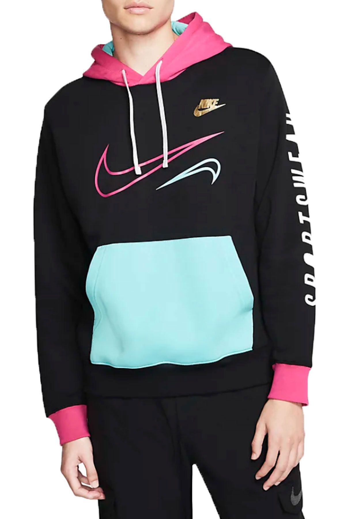 black and pink nike sweatshirt