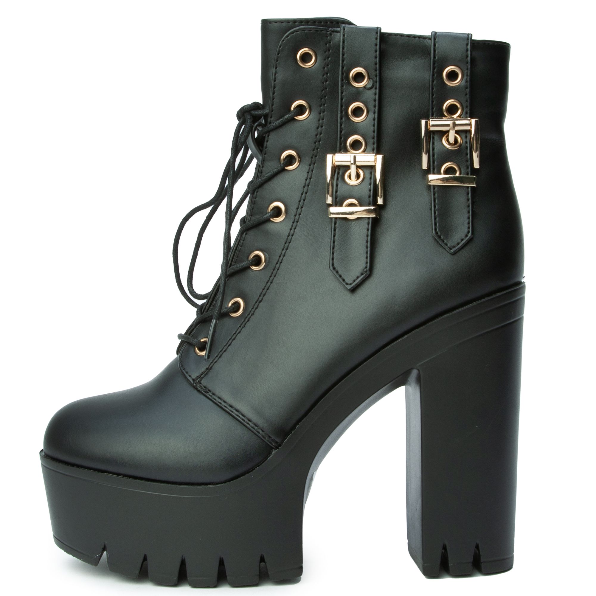 CAPE ROBBIN Elinda Platform Bootie ELINDA-BLK - Shiekh