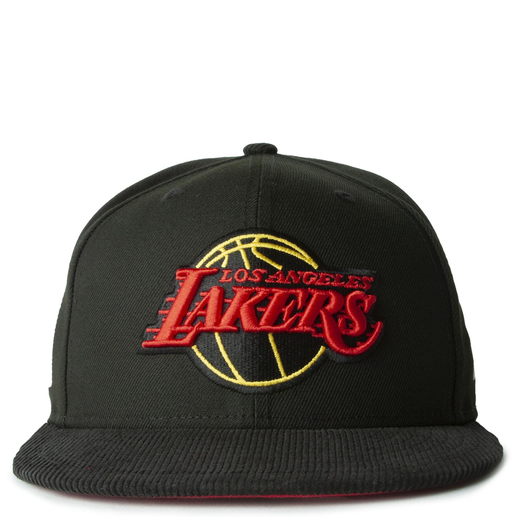 New Era Caps Men's Lakers 59FIFTY Fitted Hat Black Cord