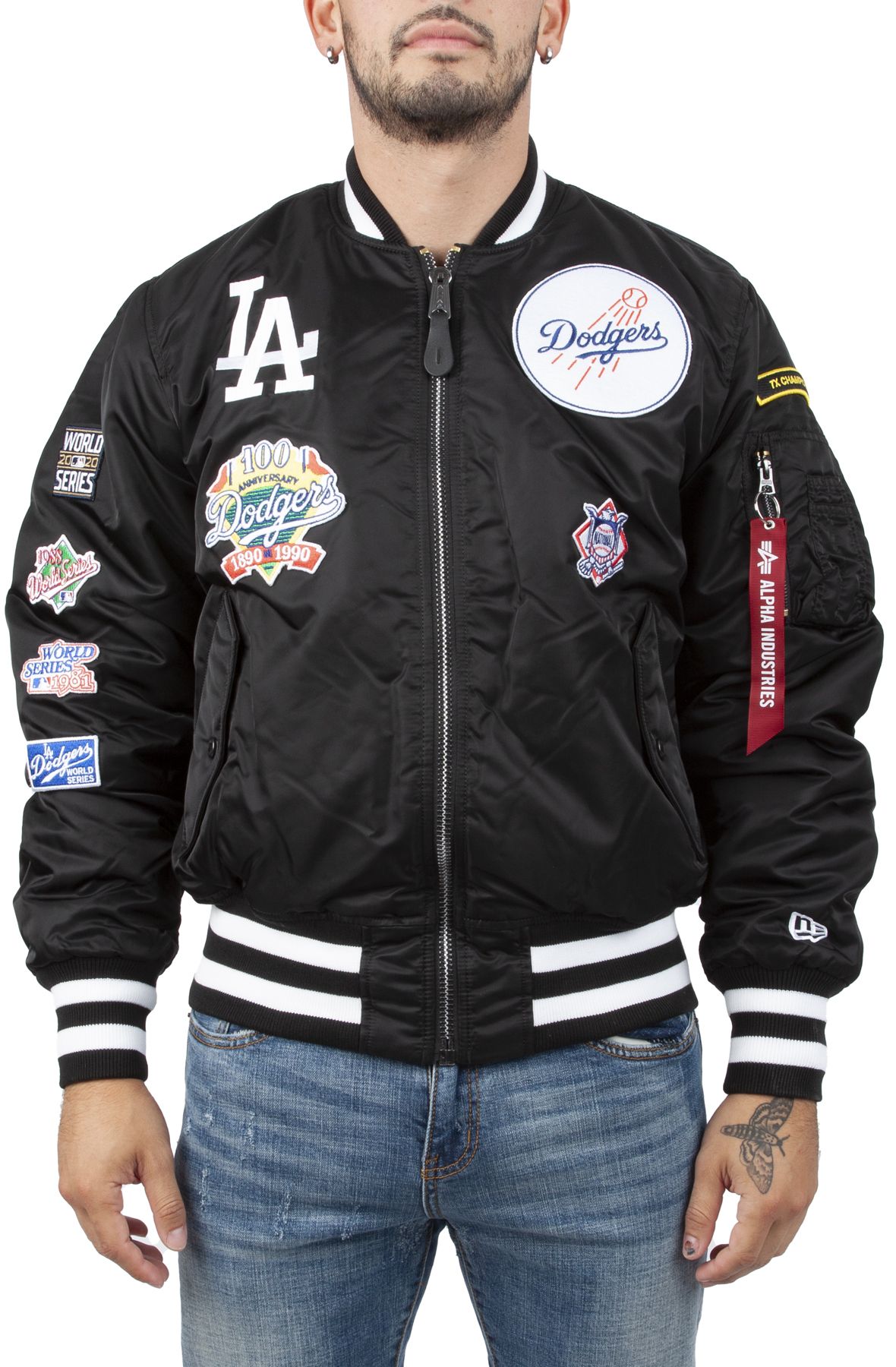 Mitchell & Ness Los Angeles Dodgers Black Lightweight Satin Jacket 2XL