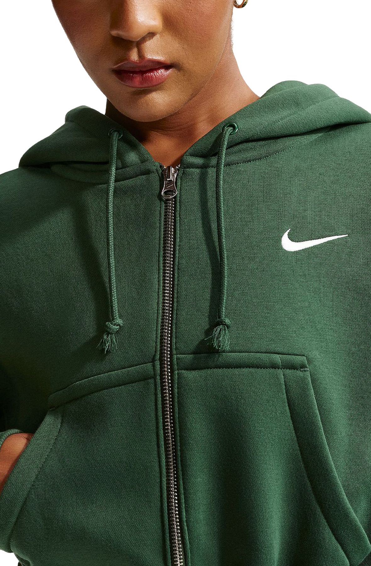 NIKE Sportswear Phoenix Fleece Loose Full-Zip Cropped Hoodie