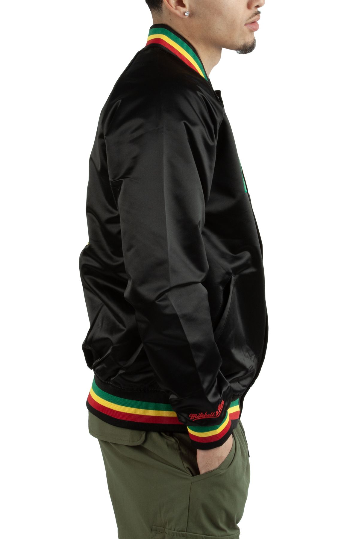 MITCHELL AND NESS HBCU Satin Jacket OJBF4230-MNNYYPPPBLCK