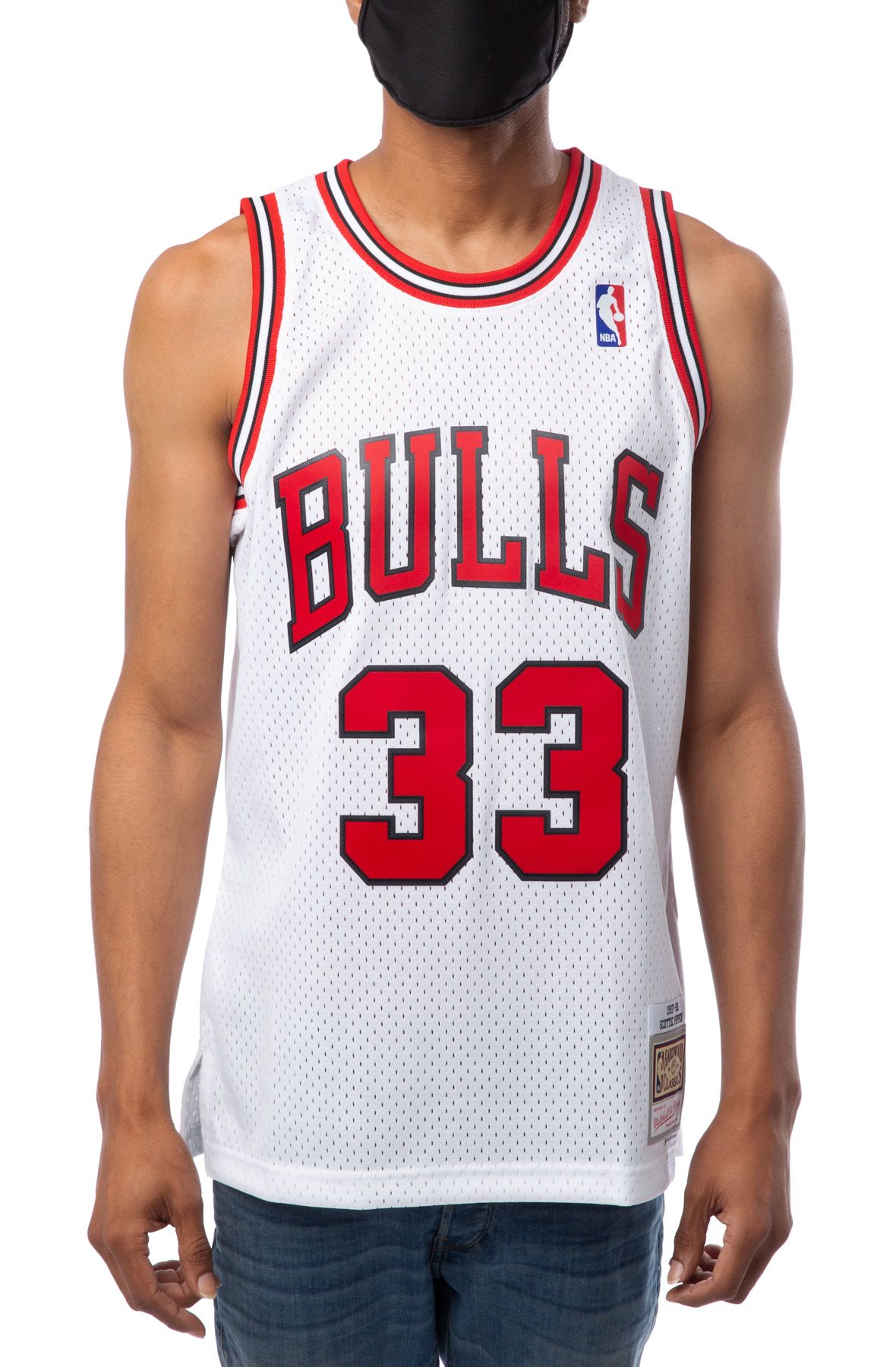 97 98 Scottie Pippen Chicago Bulls #33 Swingman Basketball Jersey Stitched White 