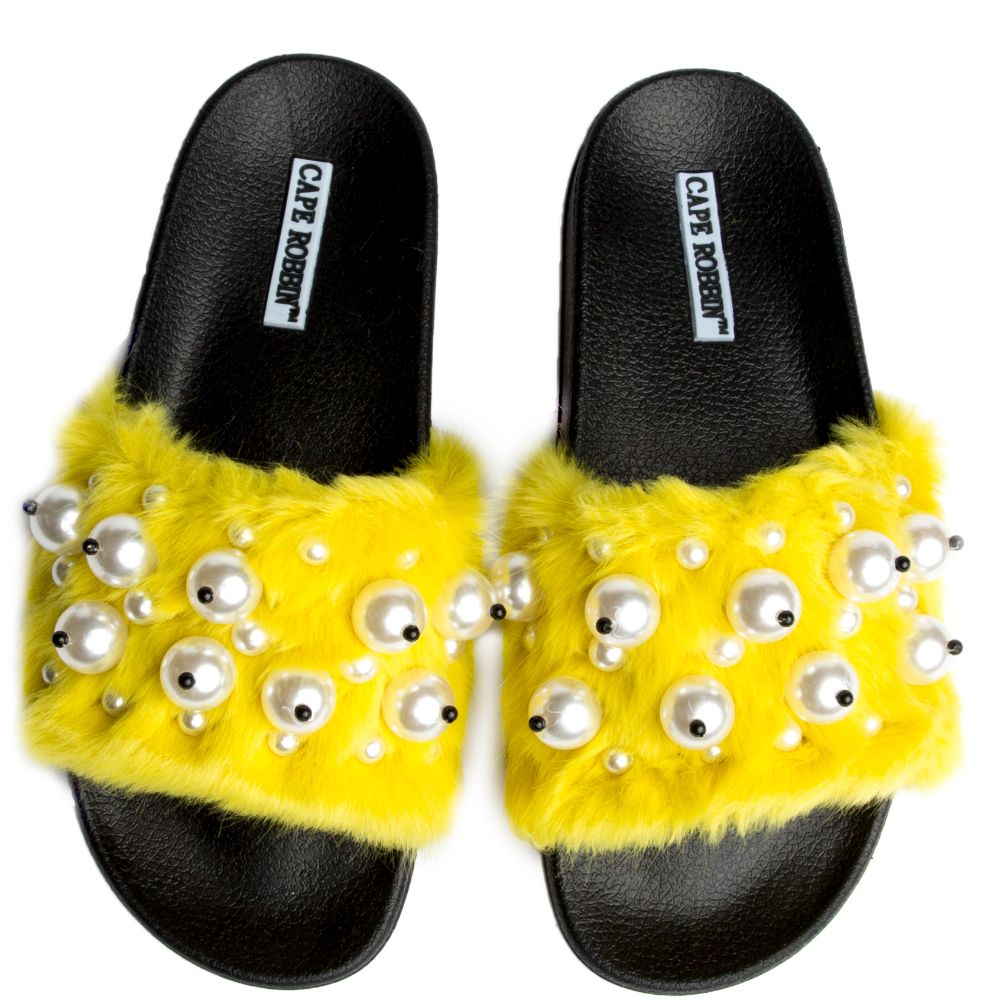 yellow slides womens