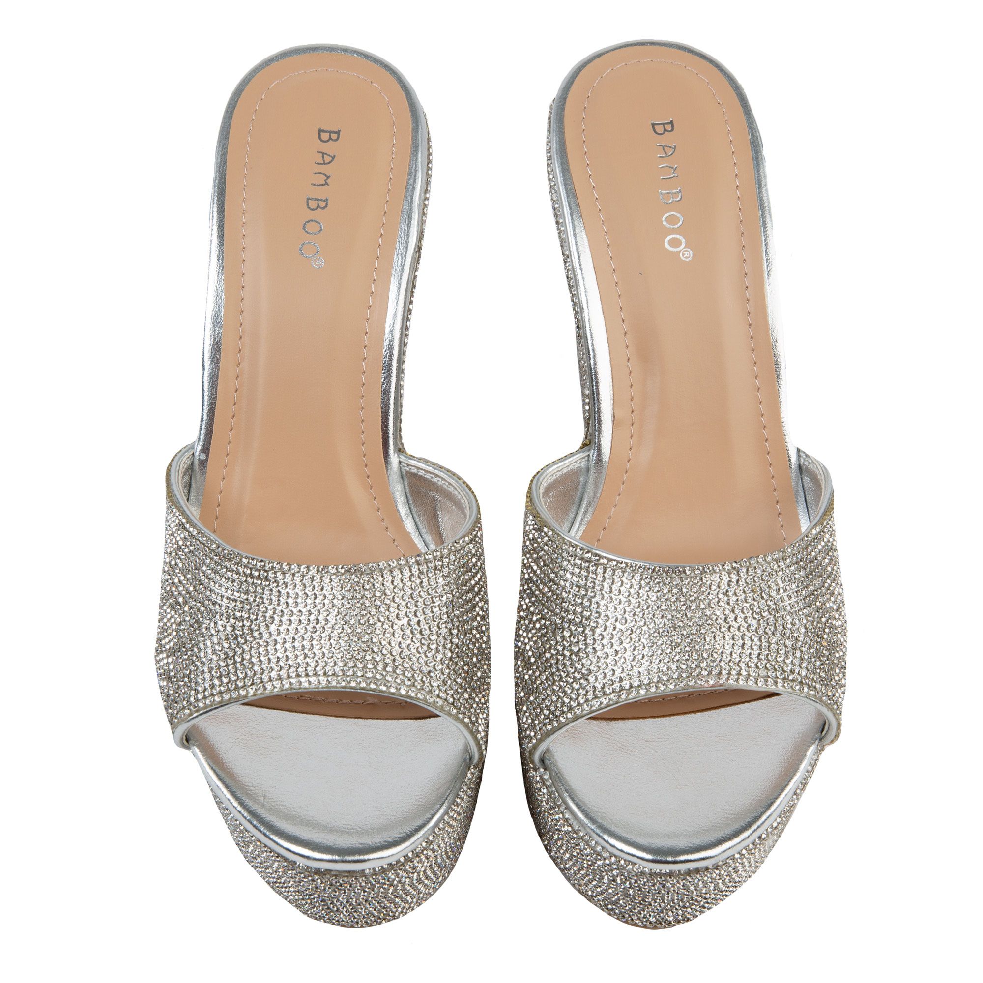 BAMBOO Choice-92 Rhinestone Wedges JPM CHOICE-92-SLV - Shiekh