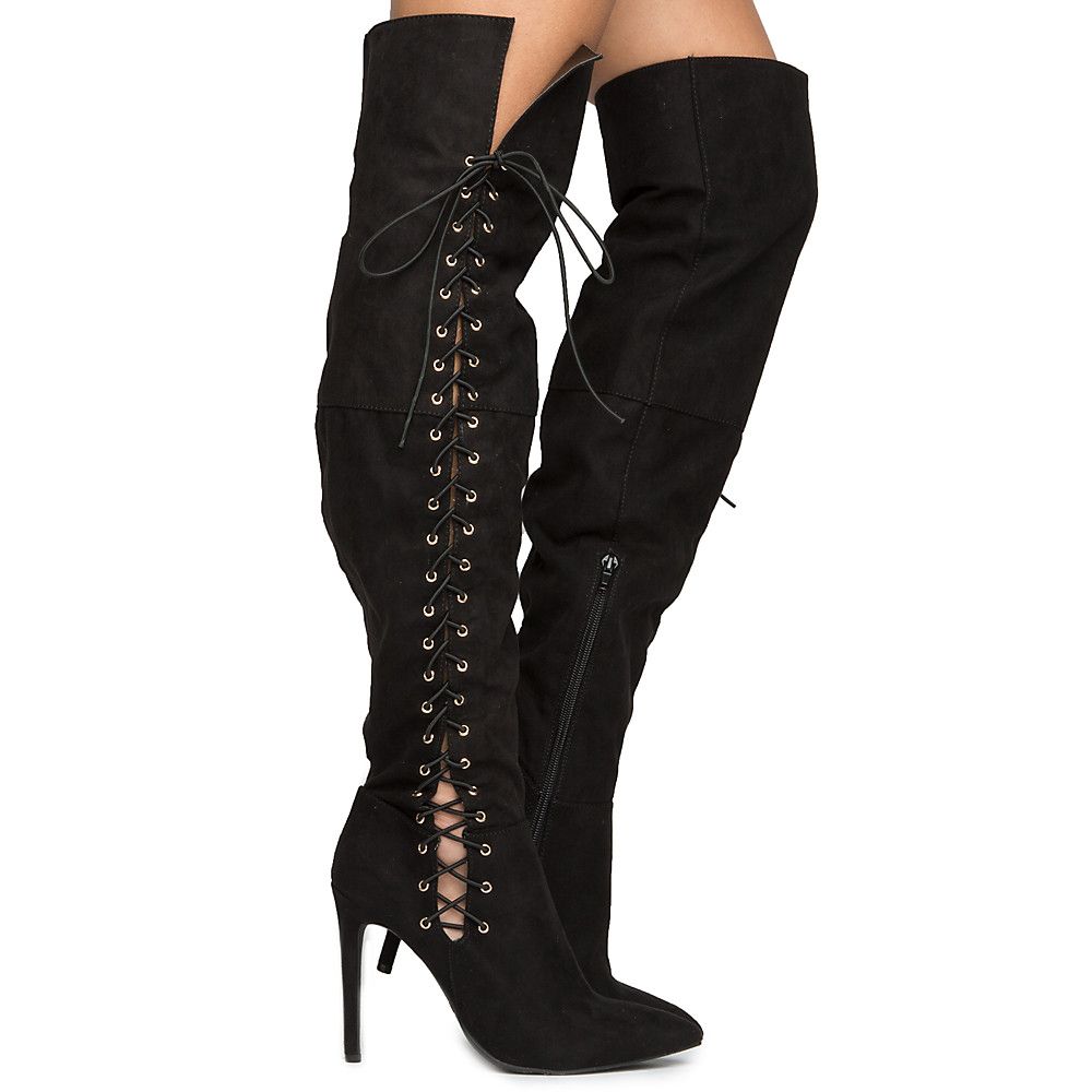 WILD DIVA Women's Riseup-95s Lace-up High Heel Boot JPM RISEUP-95S ...