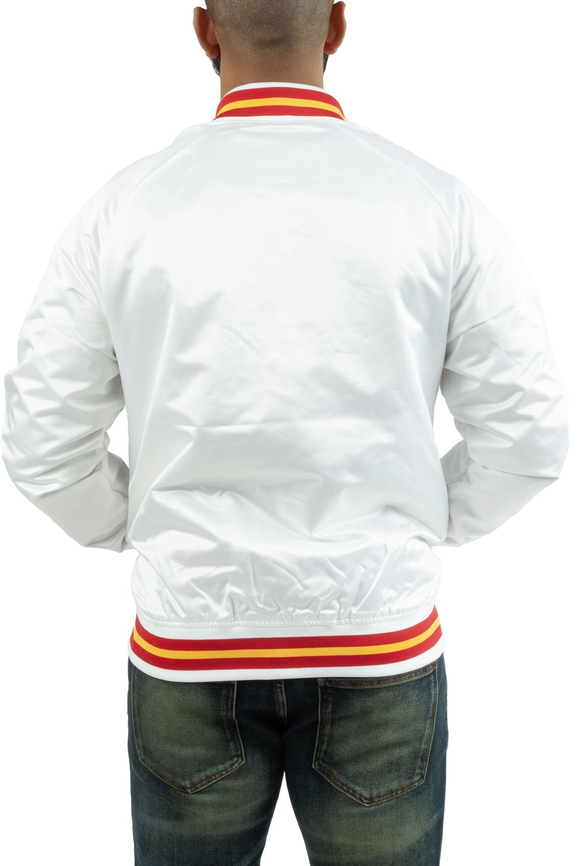 MITCHELL AND NESS Kansas City Chiefs Satin Jacket STJKMG18013KCCWHIT Shiekh