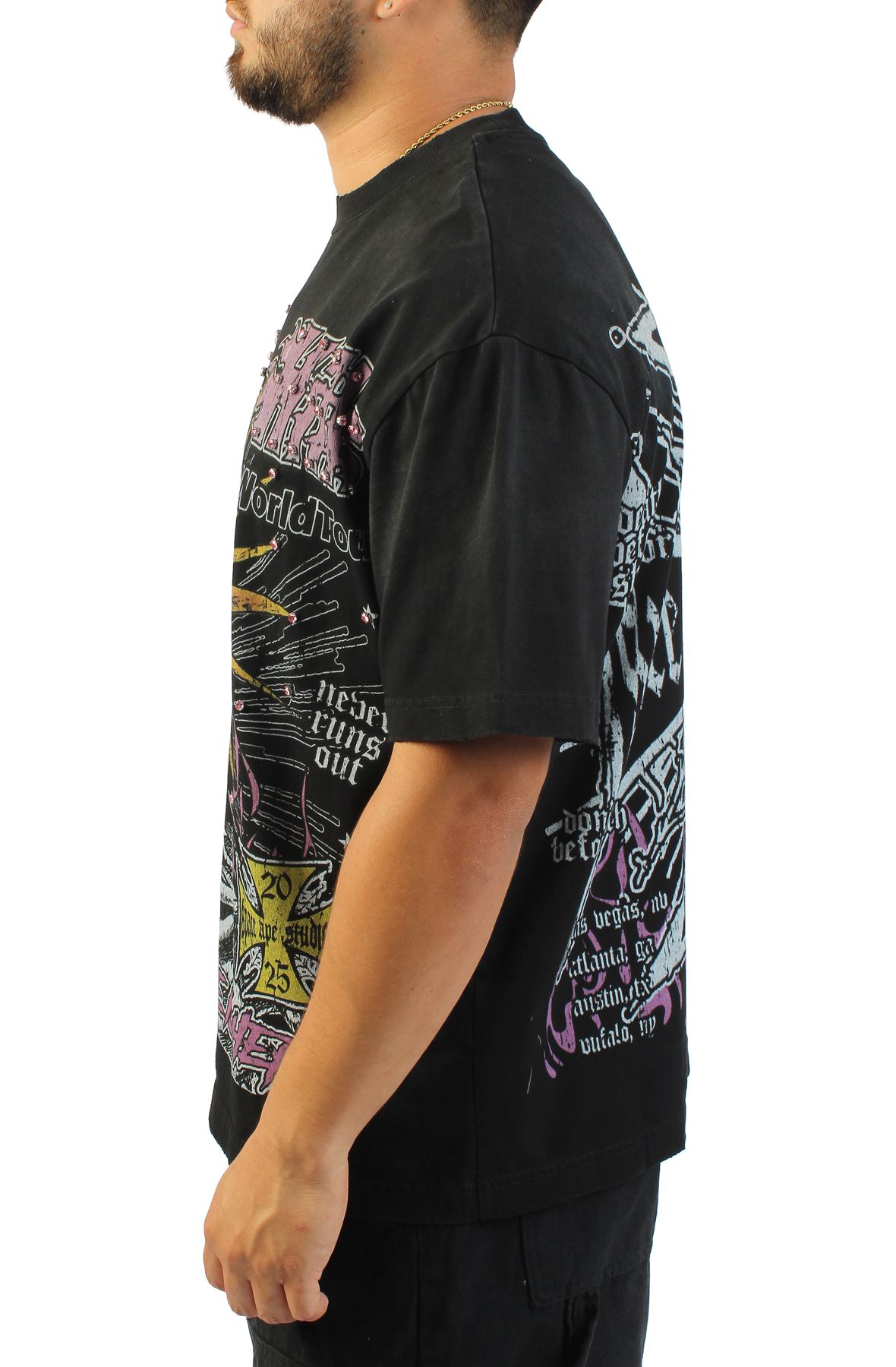 AKS Skull Spike T-Shirt SAJAN26TS_01 - Shiekh