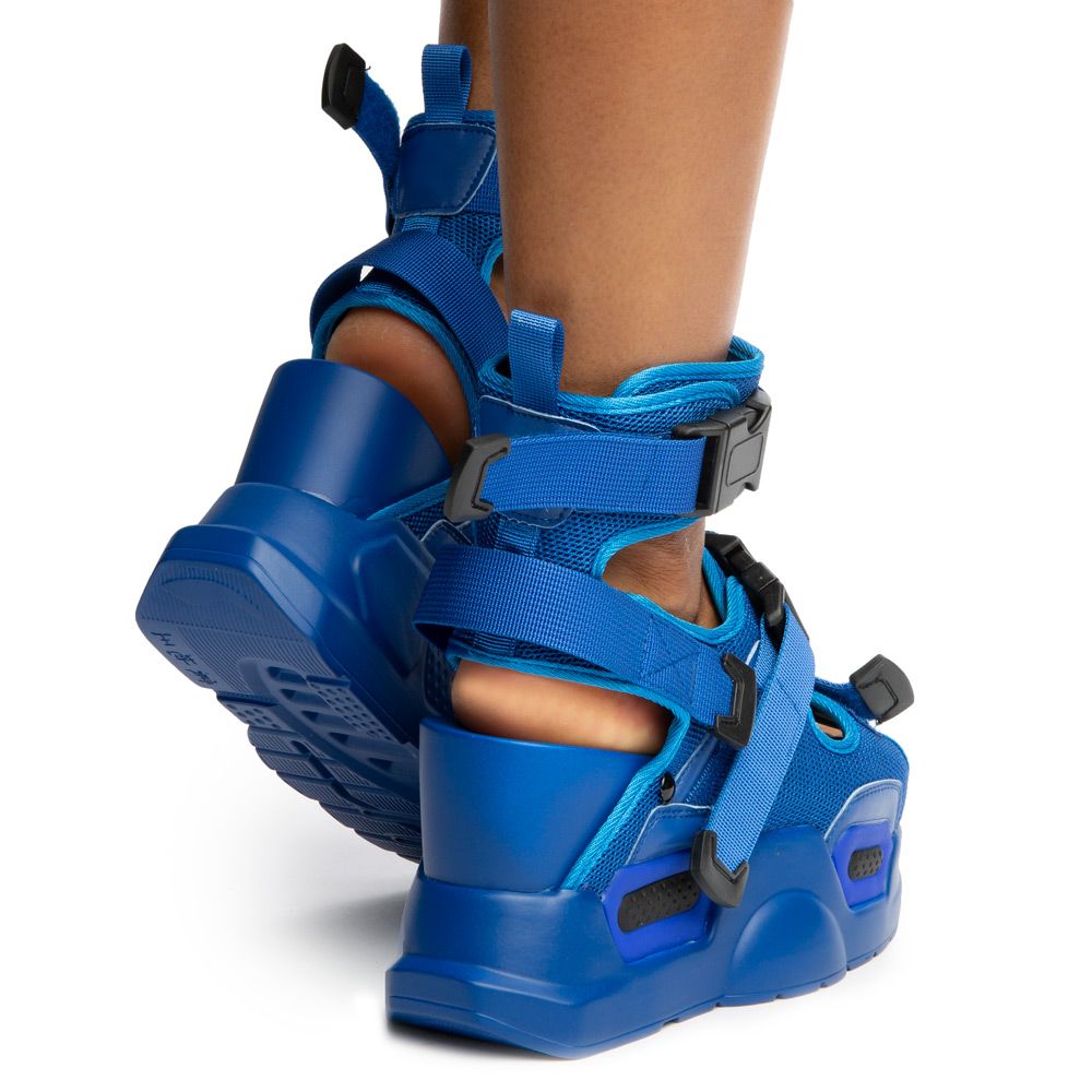 ANTHONY WANG Mulberry-01 Platform Sandals MULBERRY-01-BLU - Shiekh