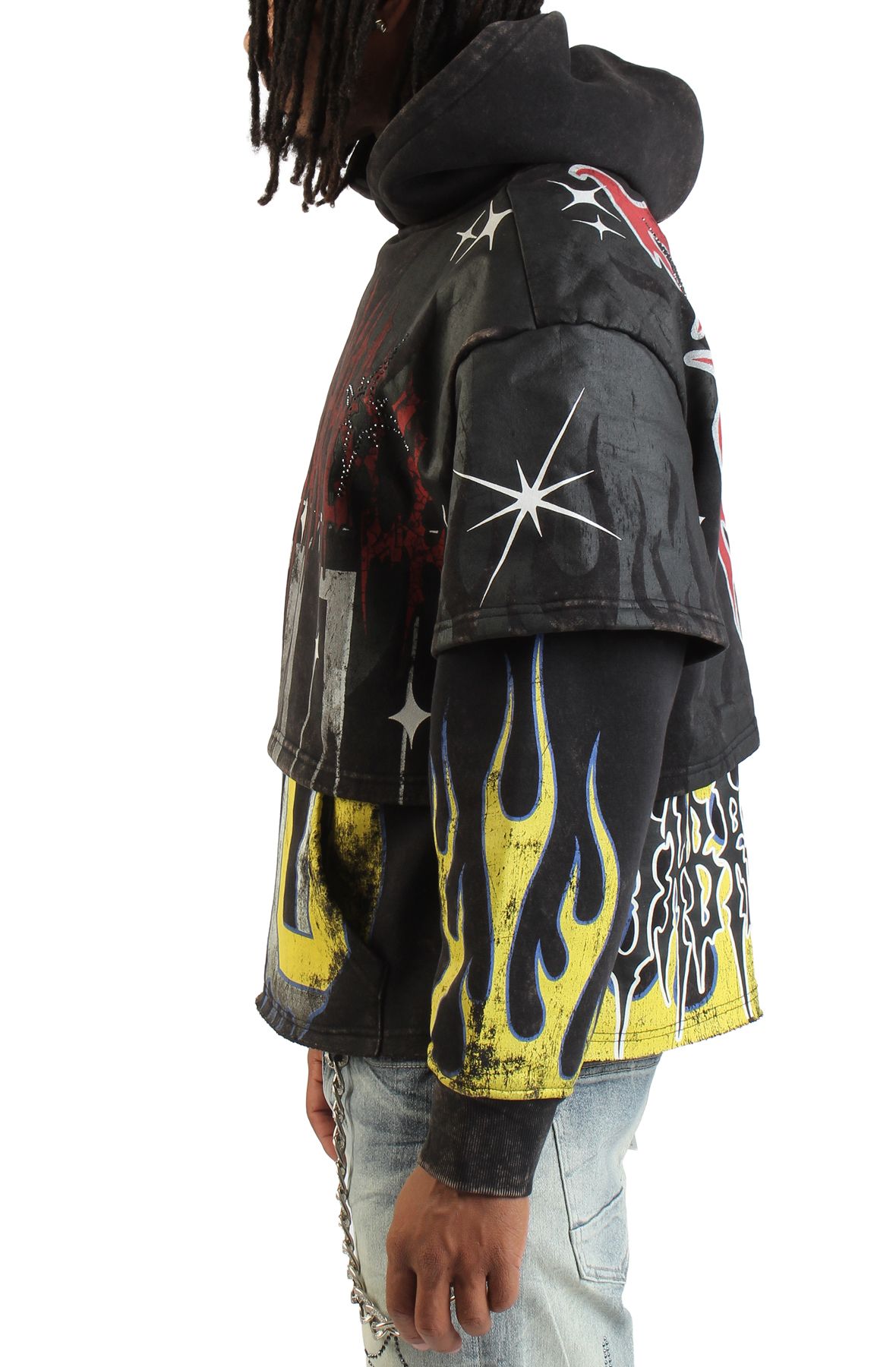 SMOKE RISE Unbreakable Layered Hoodie FO25617SK-GRA - Shiekh