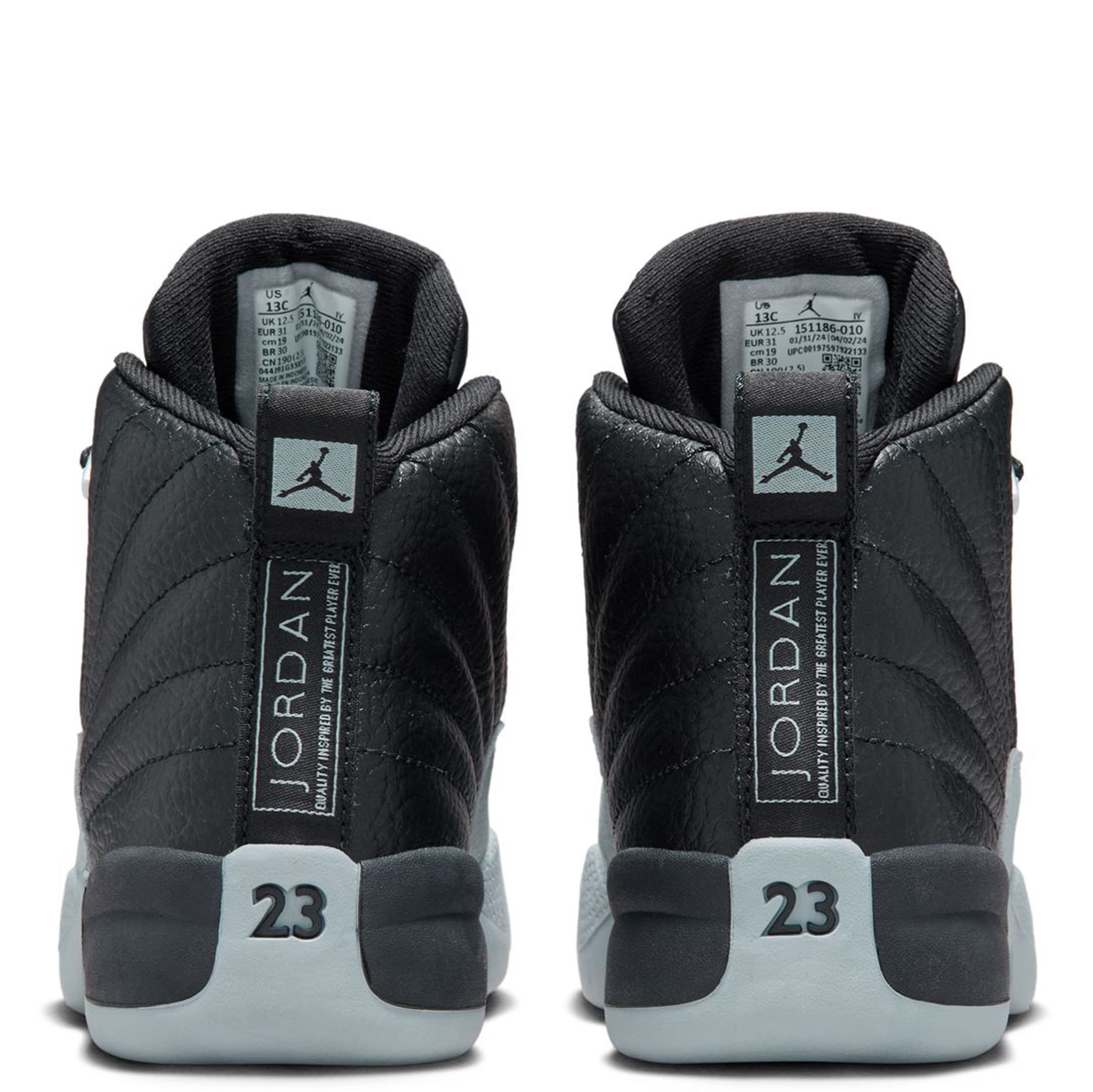 JORDAN Pre School 12 Retro Black and Wolf Grey 151186 010 Shiekh