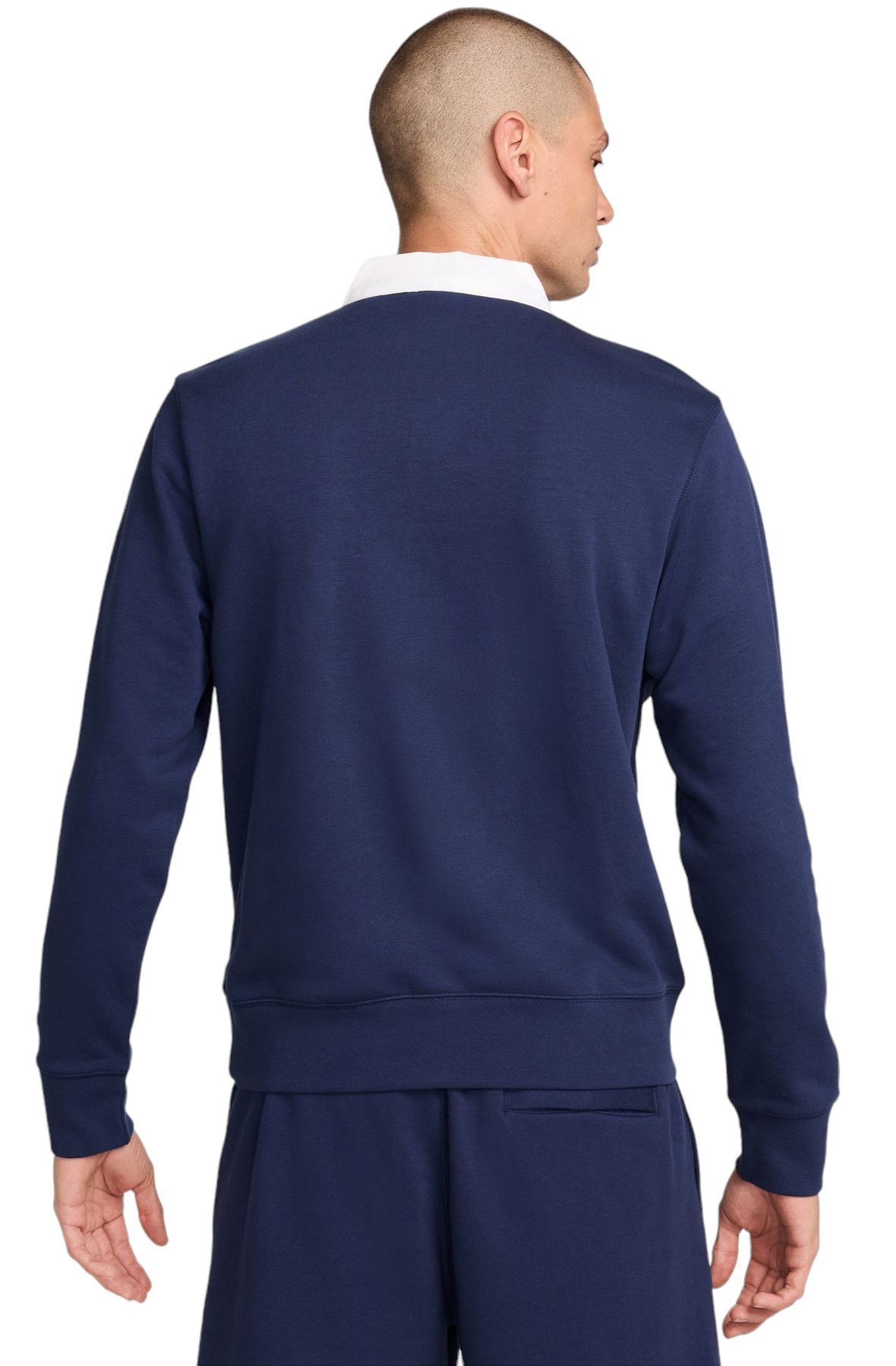 NIKE Club Fleece Long-Sleeve Fleece Polo FN3112 410 - Shiekh