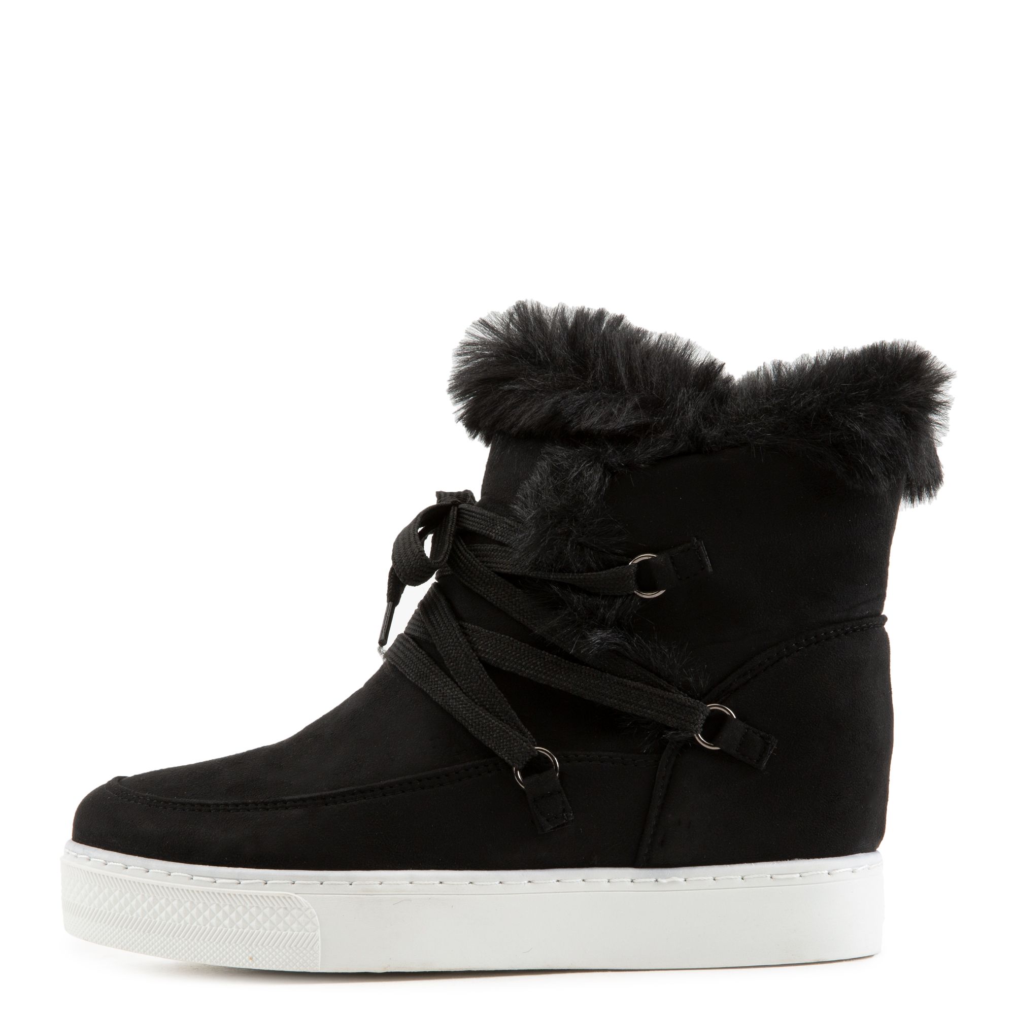 Fur discount wedge sneakers