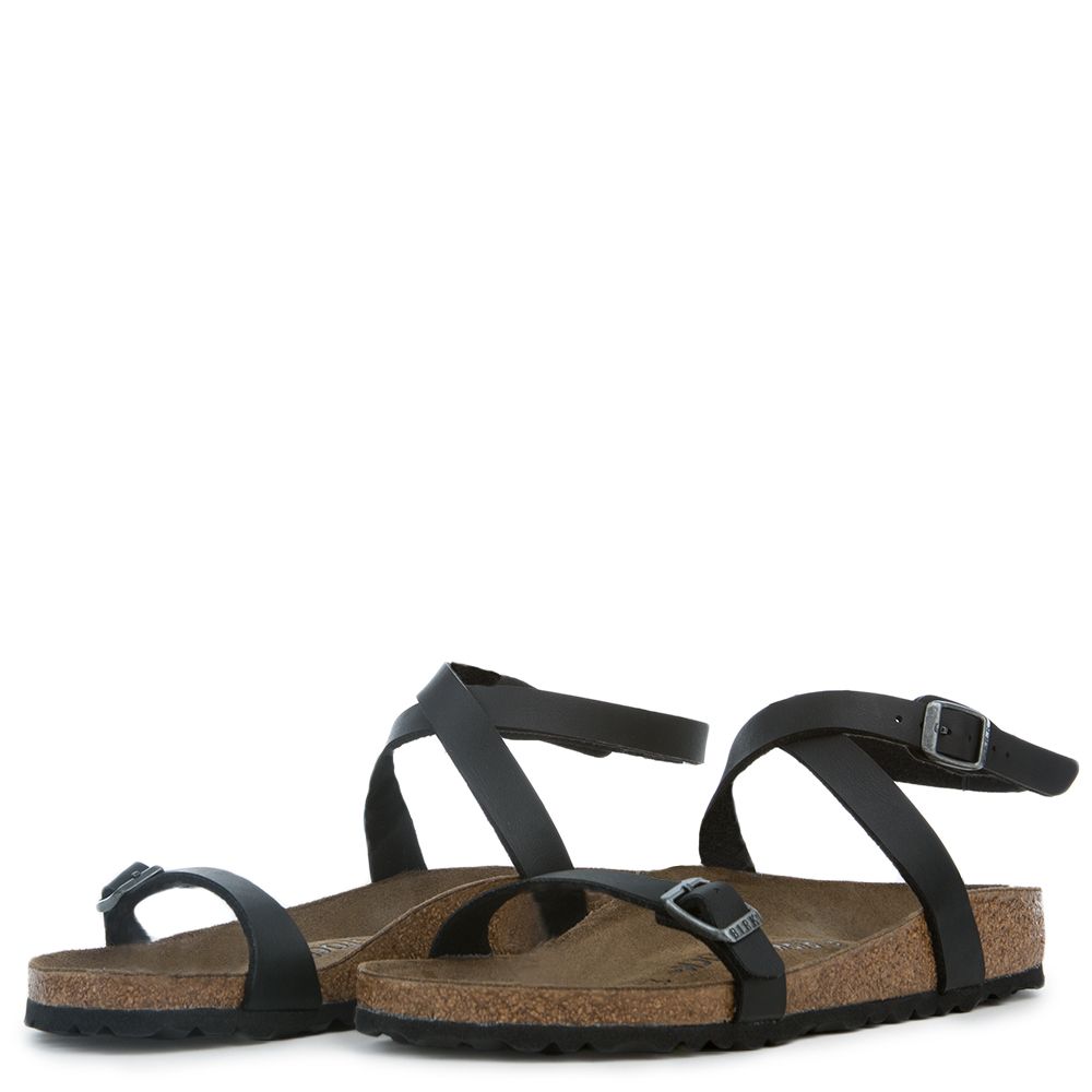 BIRKENSTOCK Birkenstock for Women: Daloa Birko-Flor Black Sandals