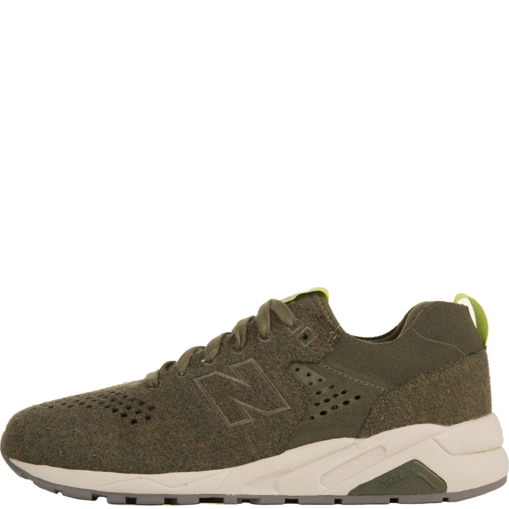 NEW BALANCE FOR MEN: 580 RE-ENGINEERED OLIVE WOOL SNEAKERS
