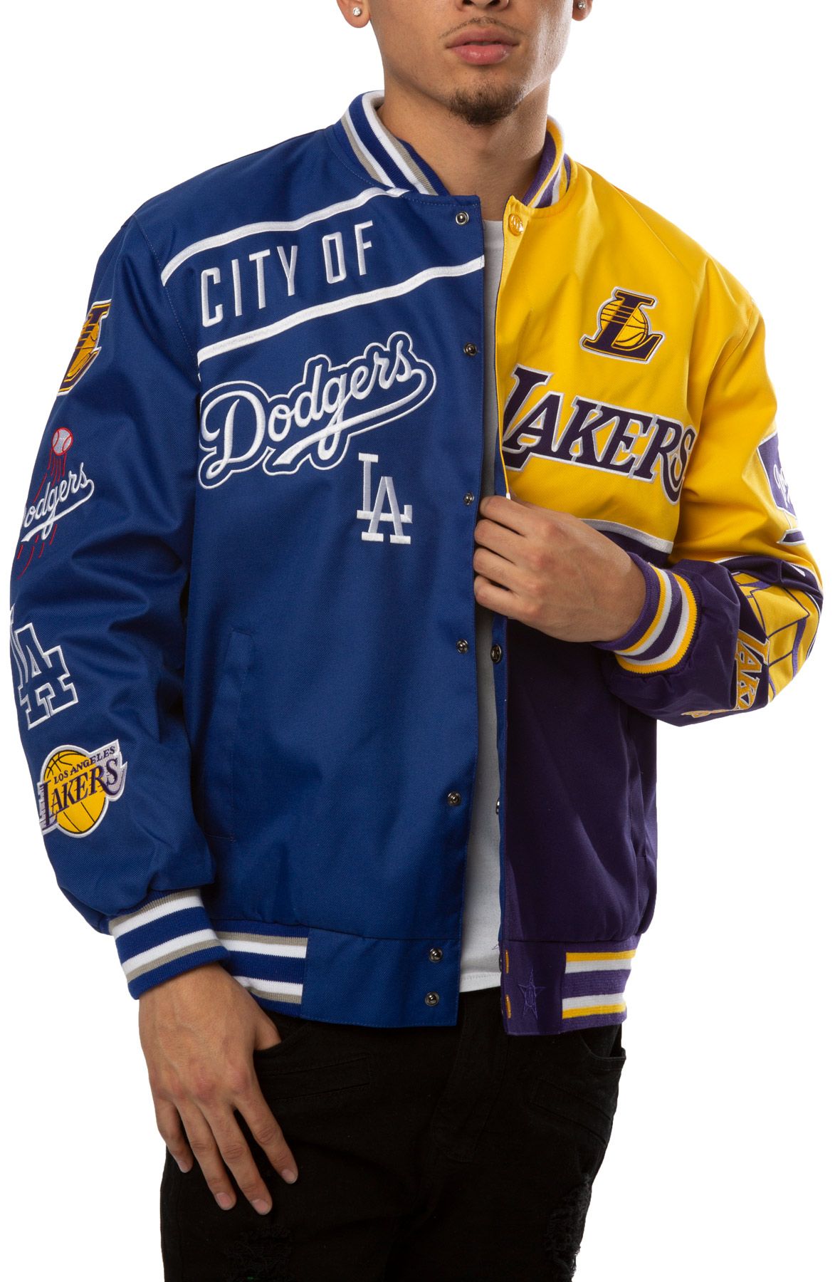 JH DESIGN City of Champions Split Jacket LAC303CHP0ROY-YEL - Shiekh