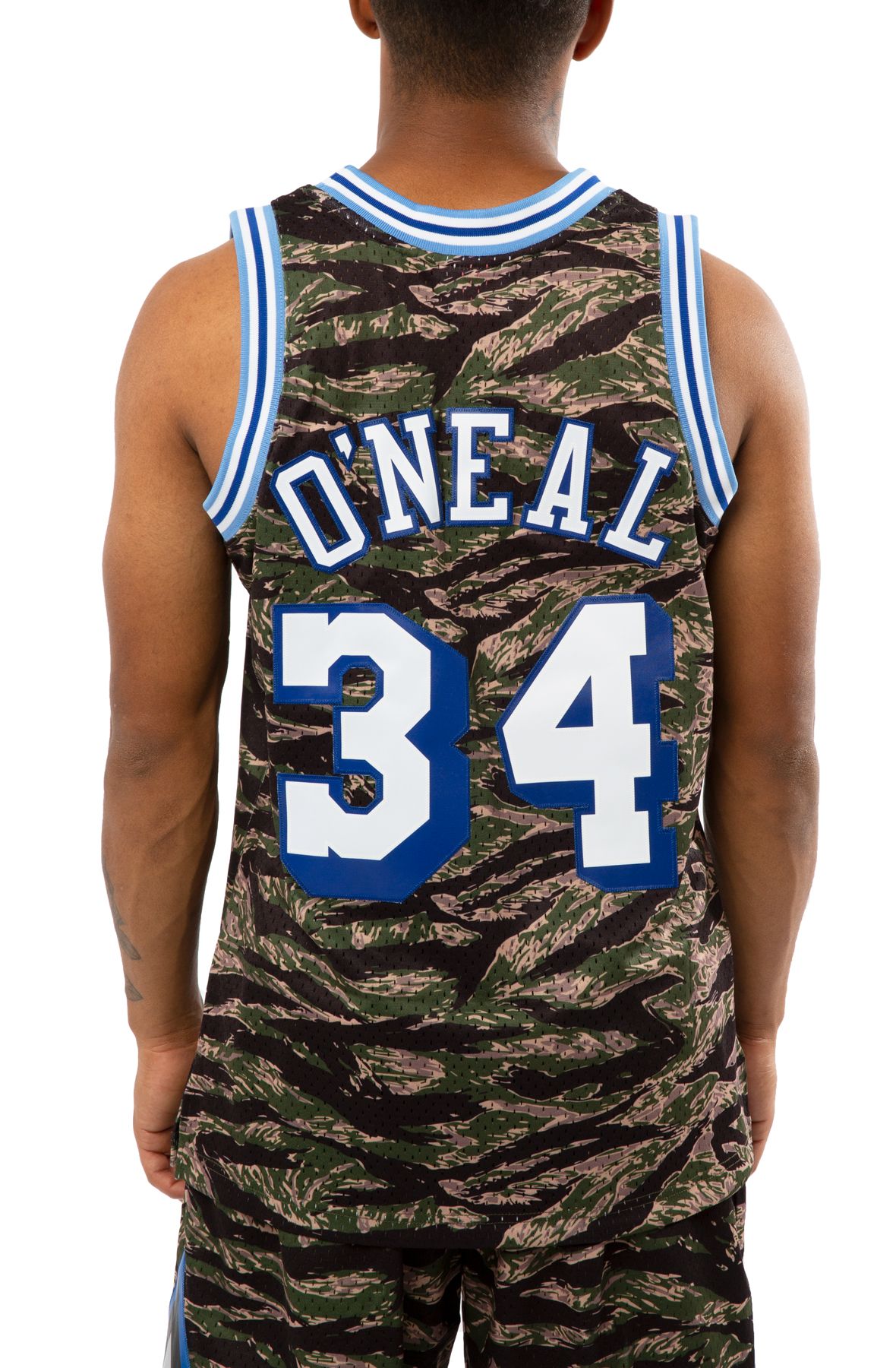 basketball jersey man camo/original team colors nba camo reflective  swingman jersey hardwood classics n.34 shaquille o'neal 1996