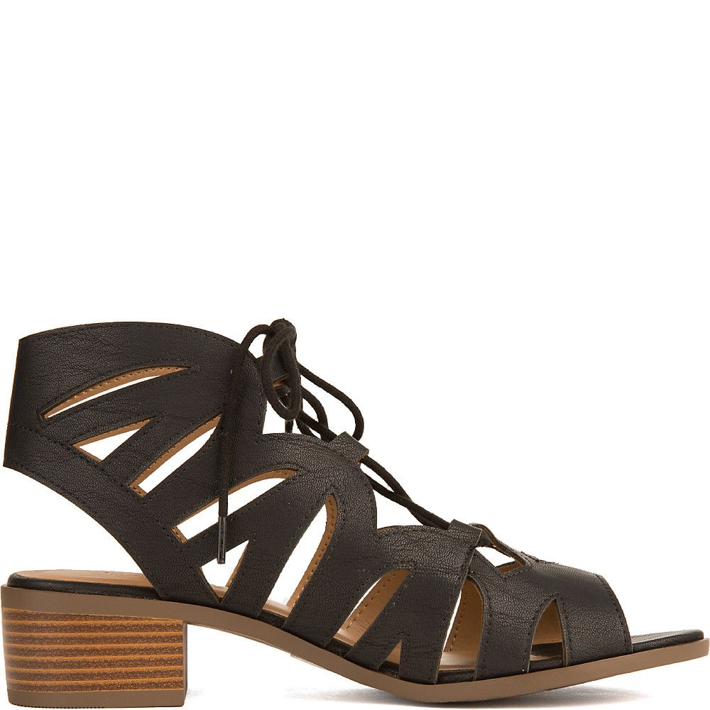 womens black lace up sandals