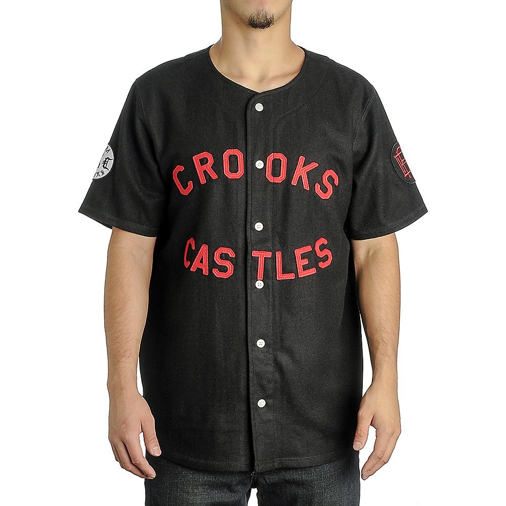 CROOKS & CASTLES South Paw Woven Baseball Jersey Luxplorer
