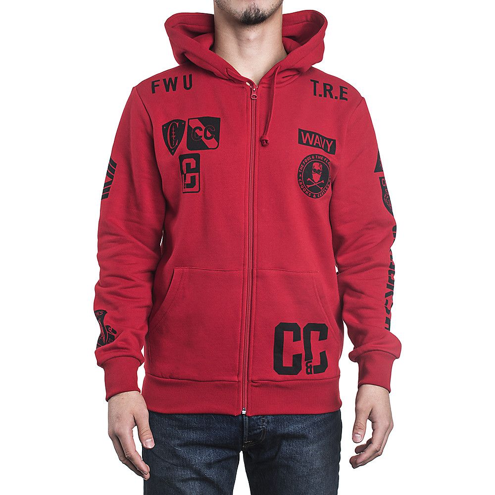 MEN S ZIPPED HOODED SWEATER CROOKS PATCHWORK I1580140 R