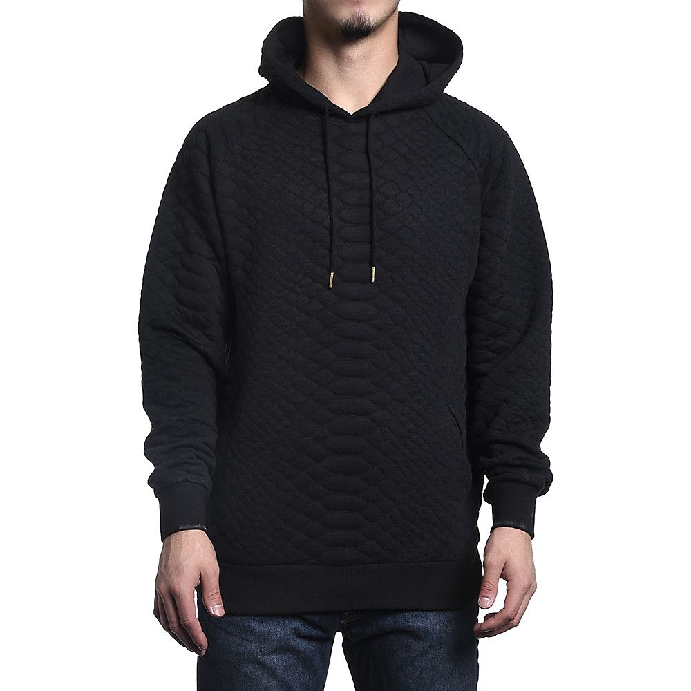 CROOKS & CASTLES Men's Quilted Hooded Sweater Venom P1580152/BLK - Shiekh